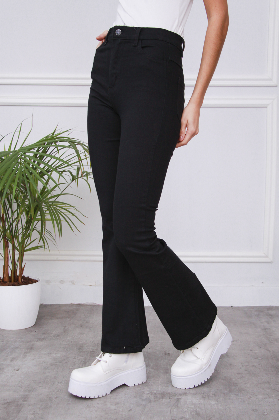 070B - JEAN OXFORD ELAST NEGRO - TALLE GRANDE