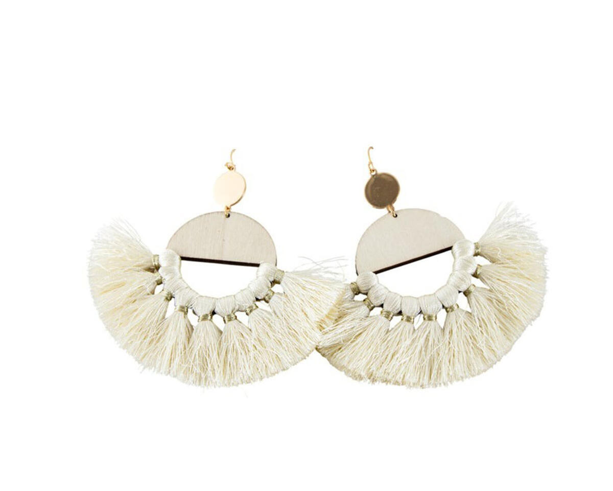 Aros argolla maxi importados con flecos