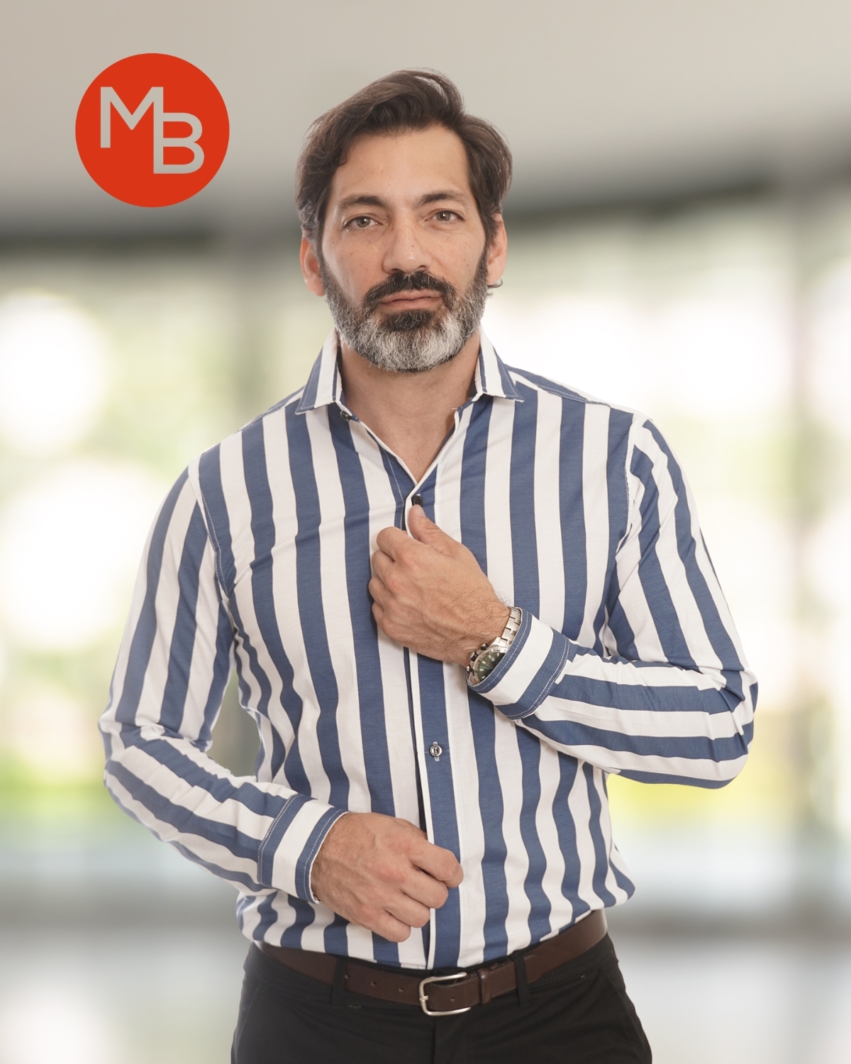 CAMISA ELASTIZADA RAYA ANCHA