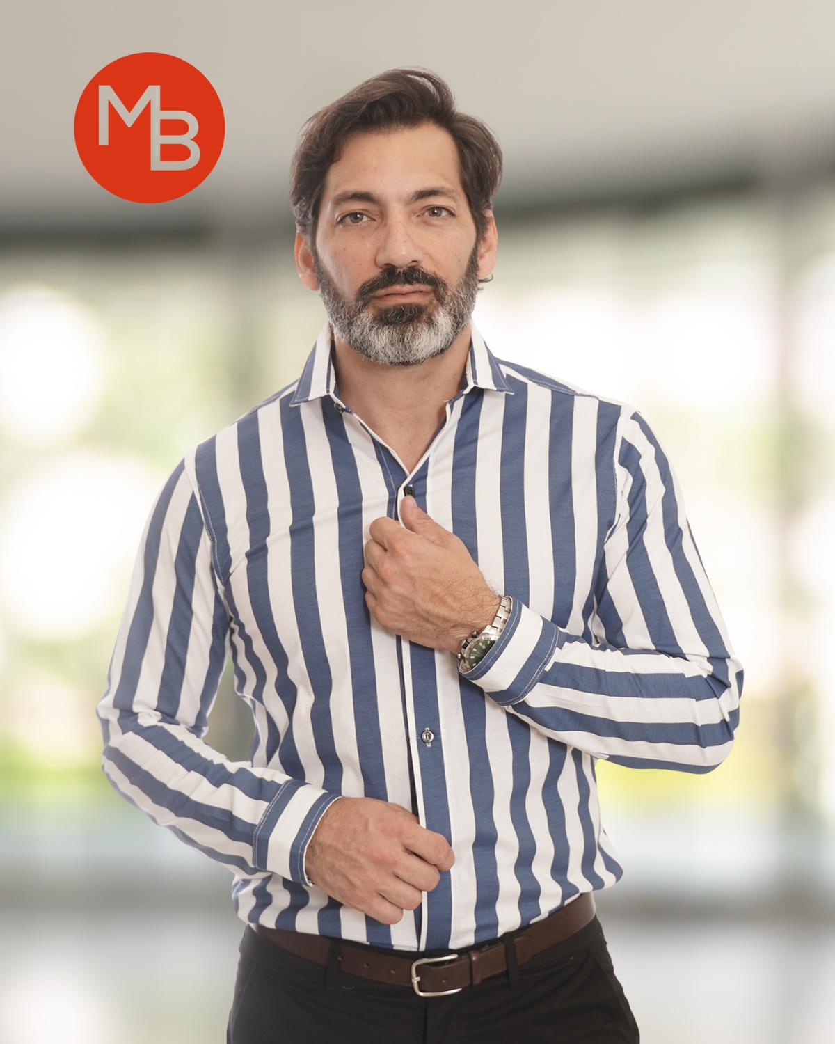 CAMISA ELASTIZADA RAYA ANCHA