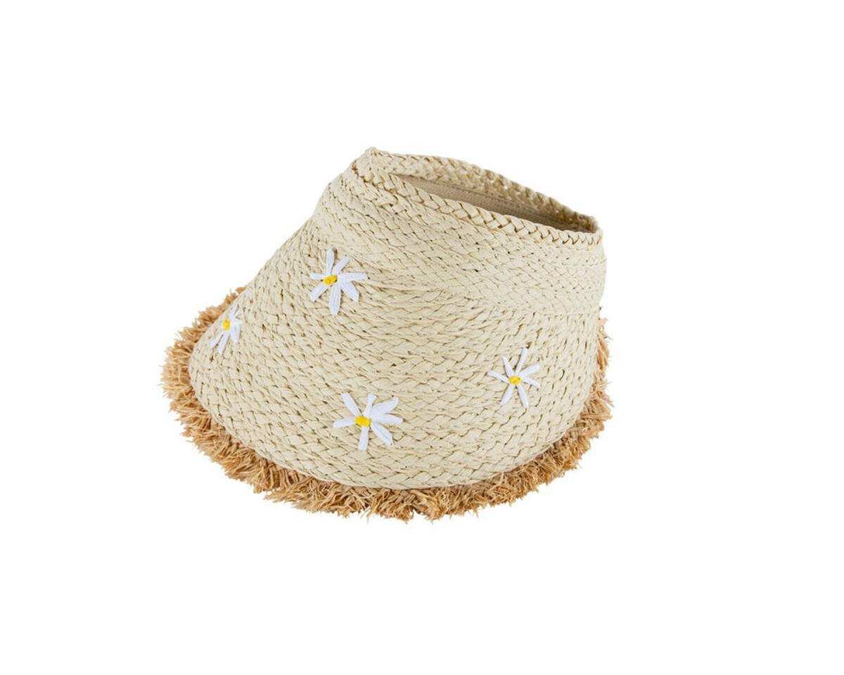Visera de rafia margaritas desflecada premium