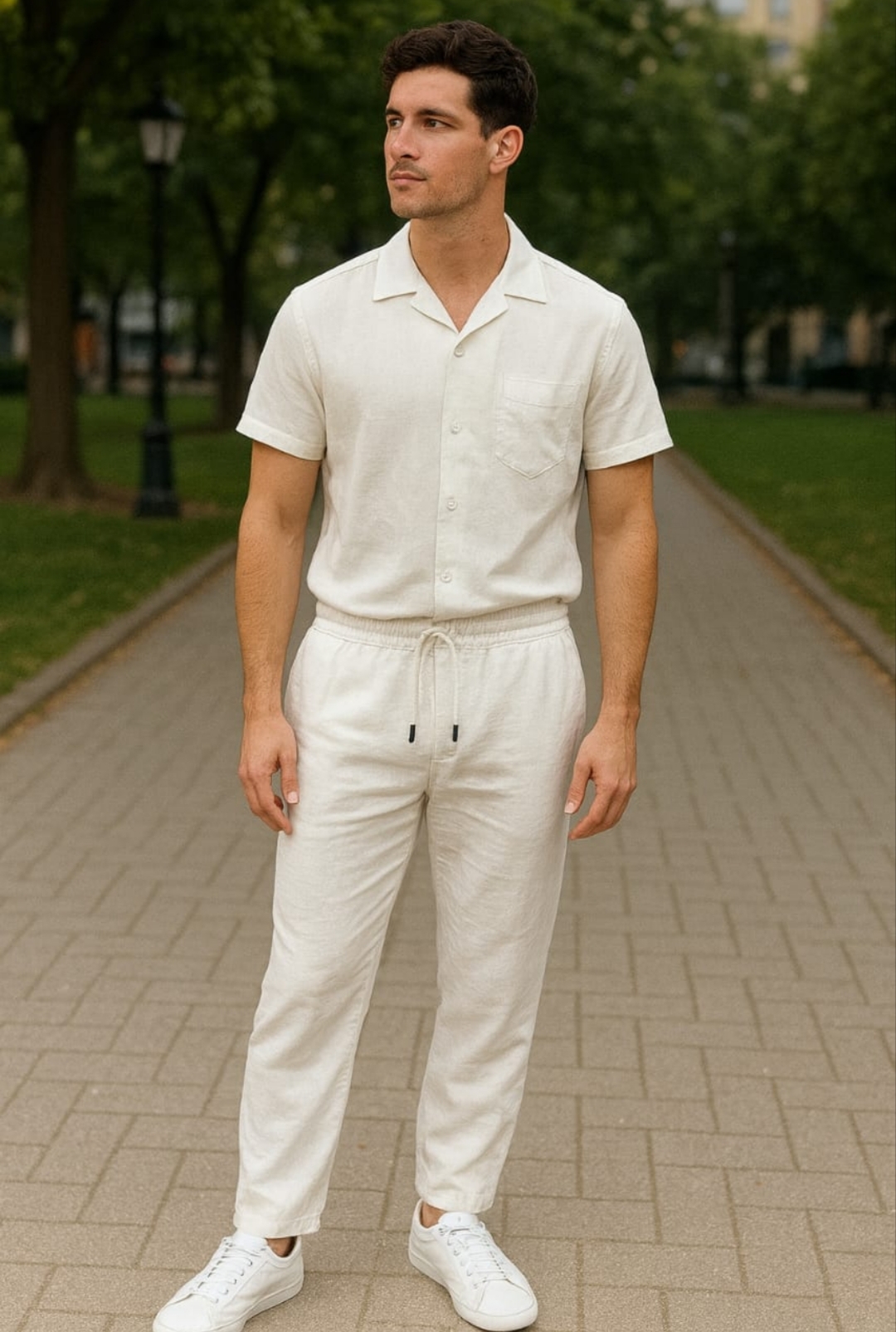 Pantalón lino con spandex