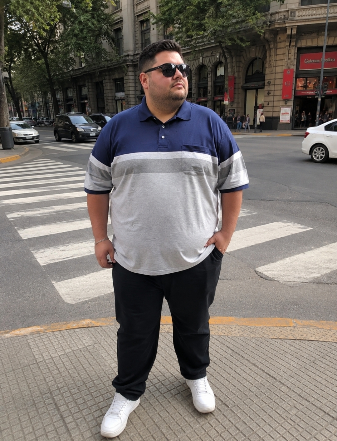 Chomba rayada algodón polo premium importada talles especiales