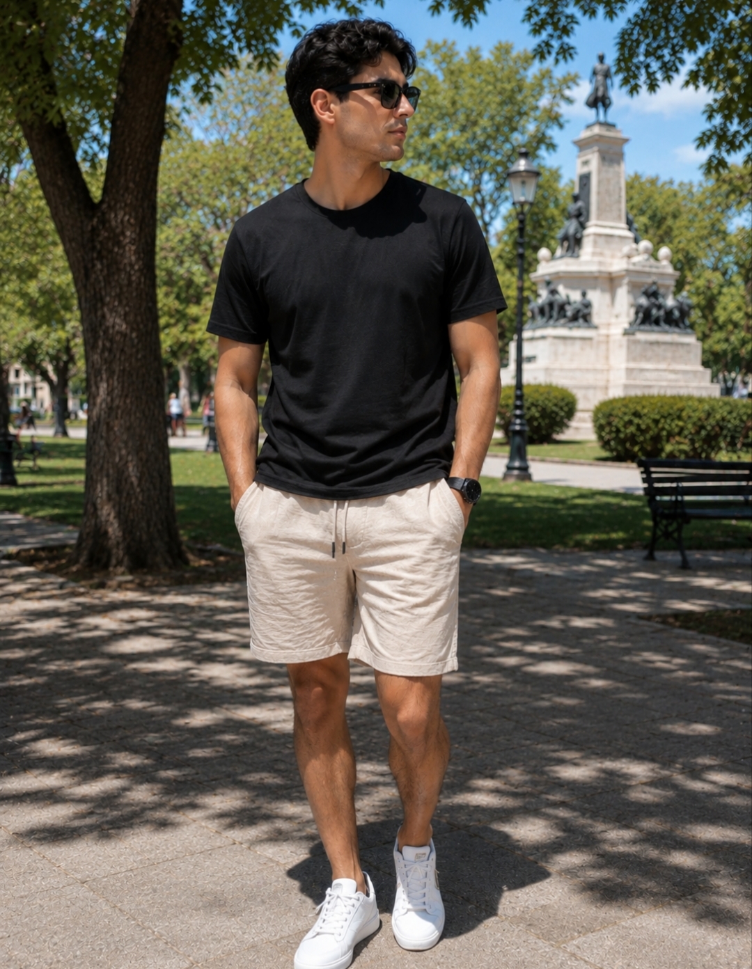 Bermuda lino con spandex importada