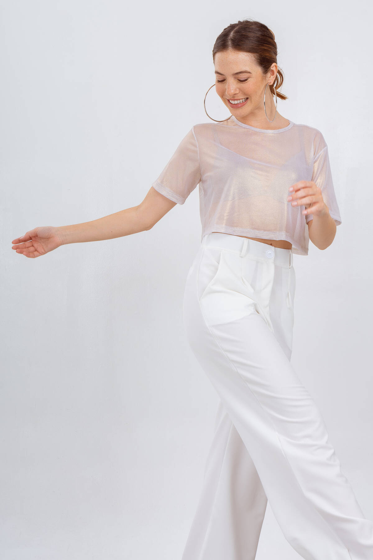 Top de microtul con foil