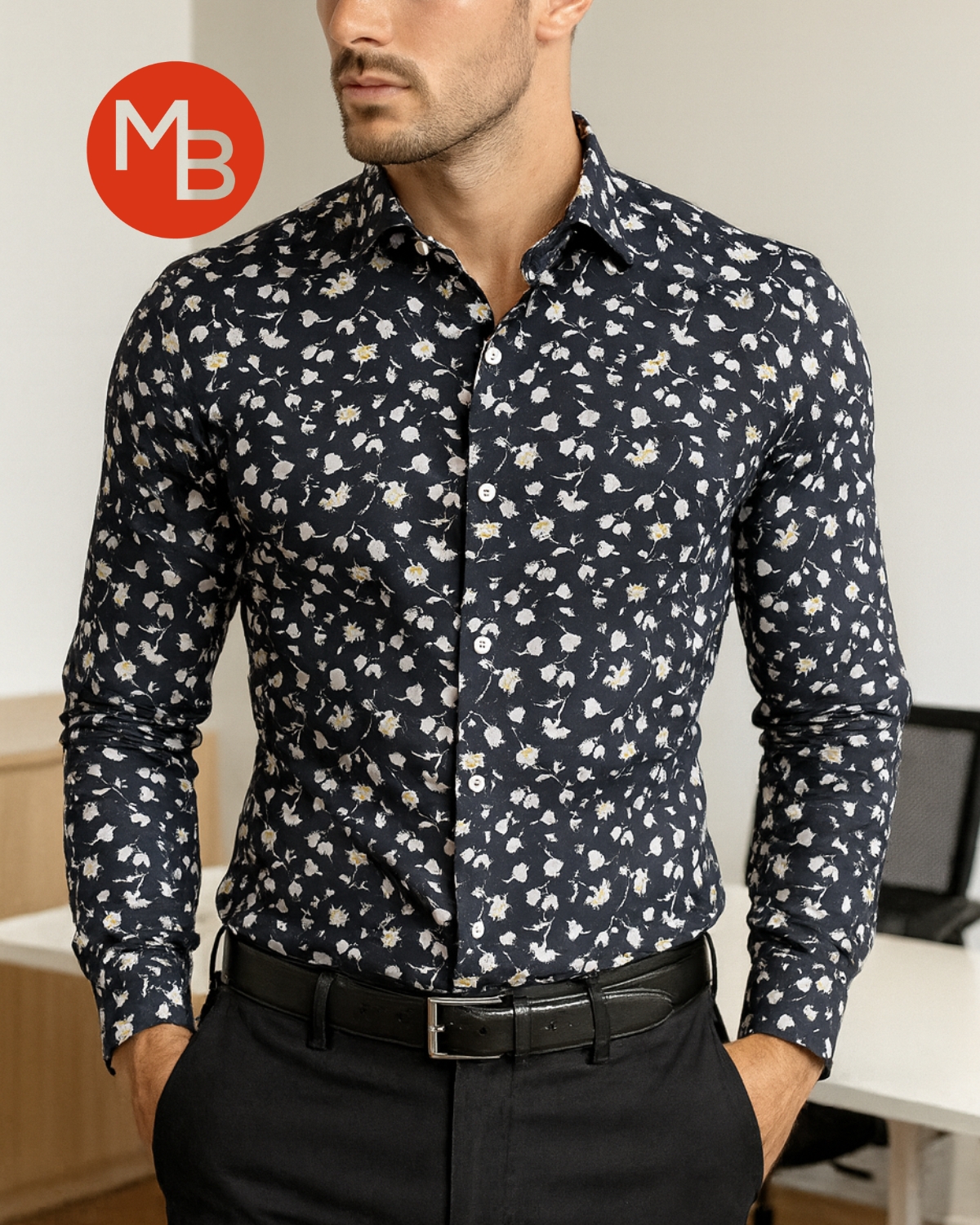 Camisa estampada elastizada