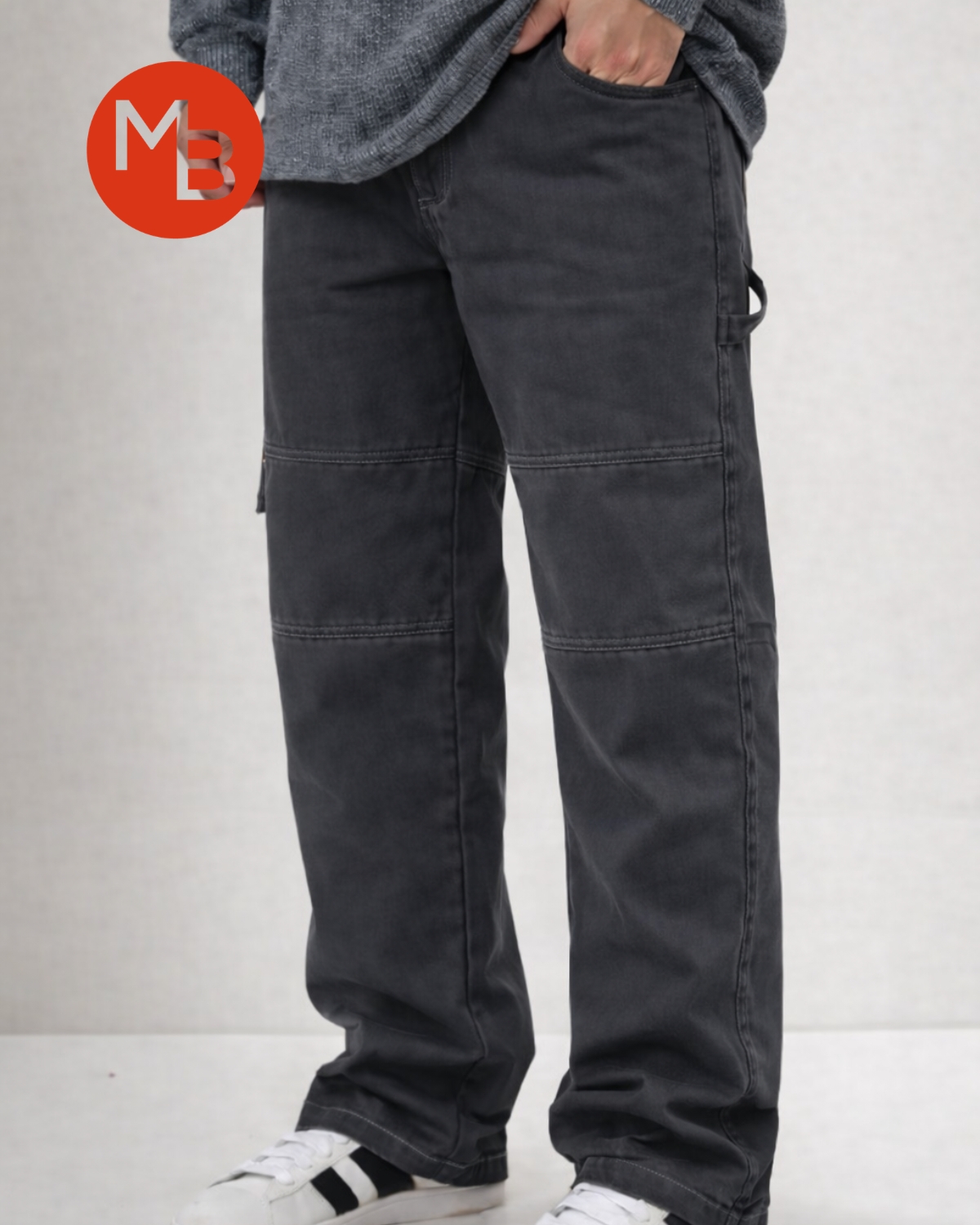 Pantalon carpintero gabardina elastizado recto
