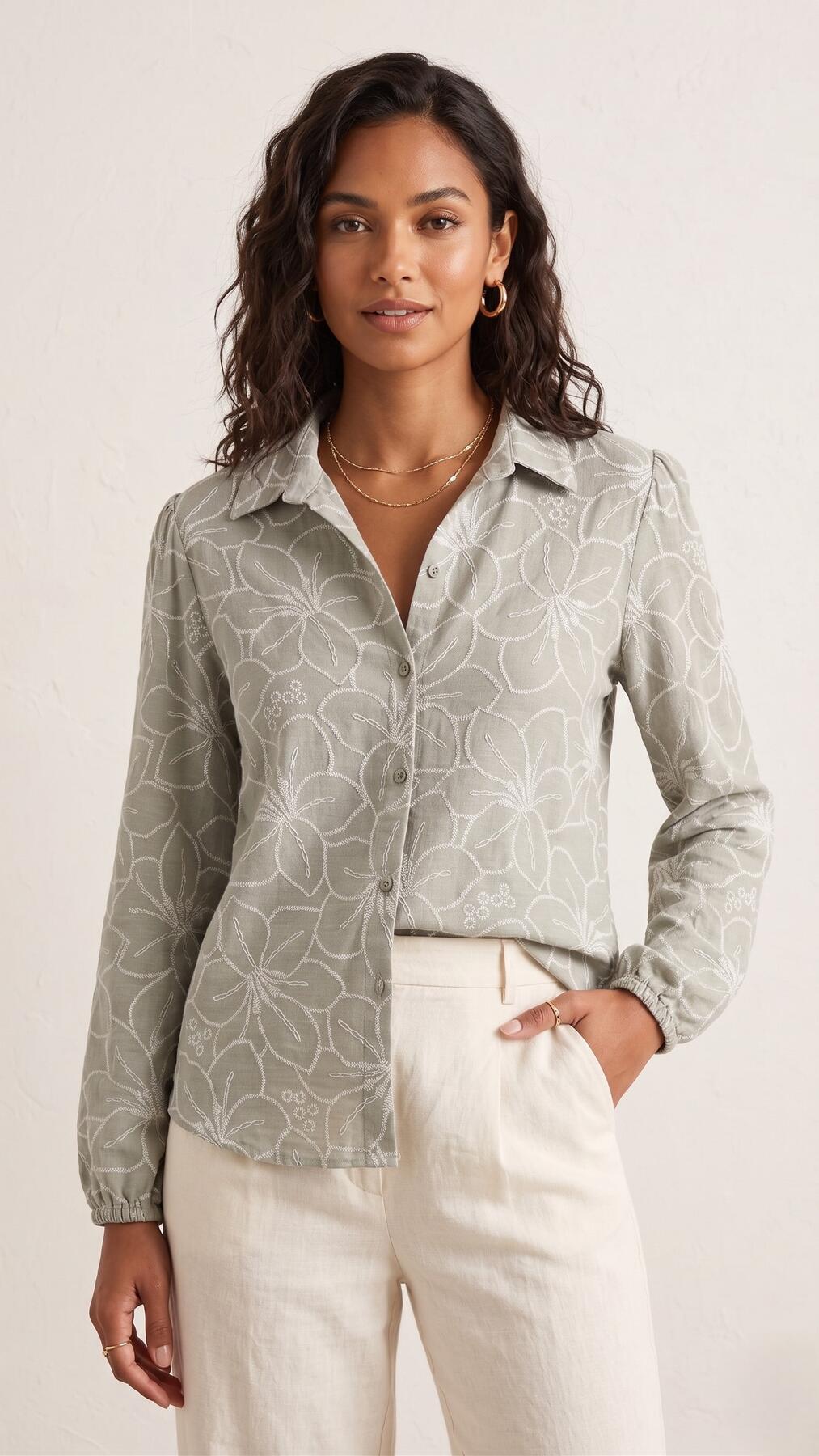 Camisa sedita engomada Brodery