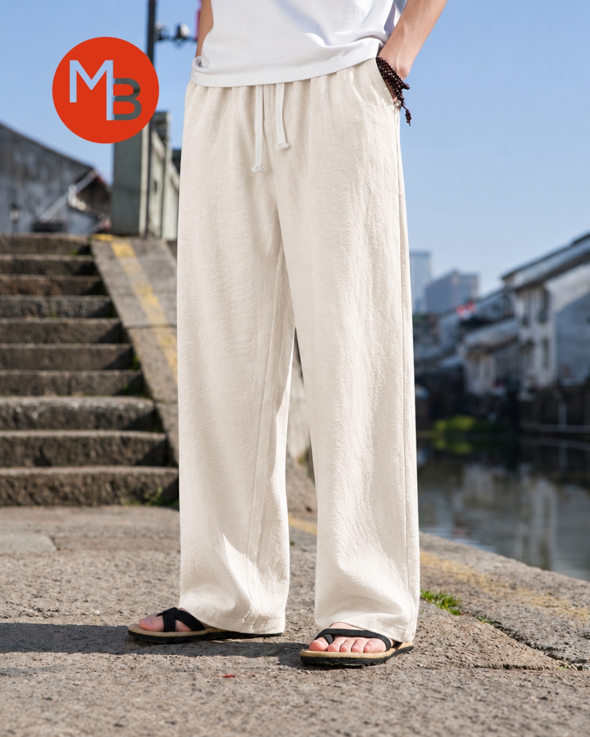 Pantalon de lino hombre