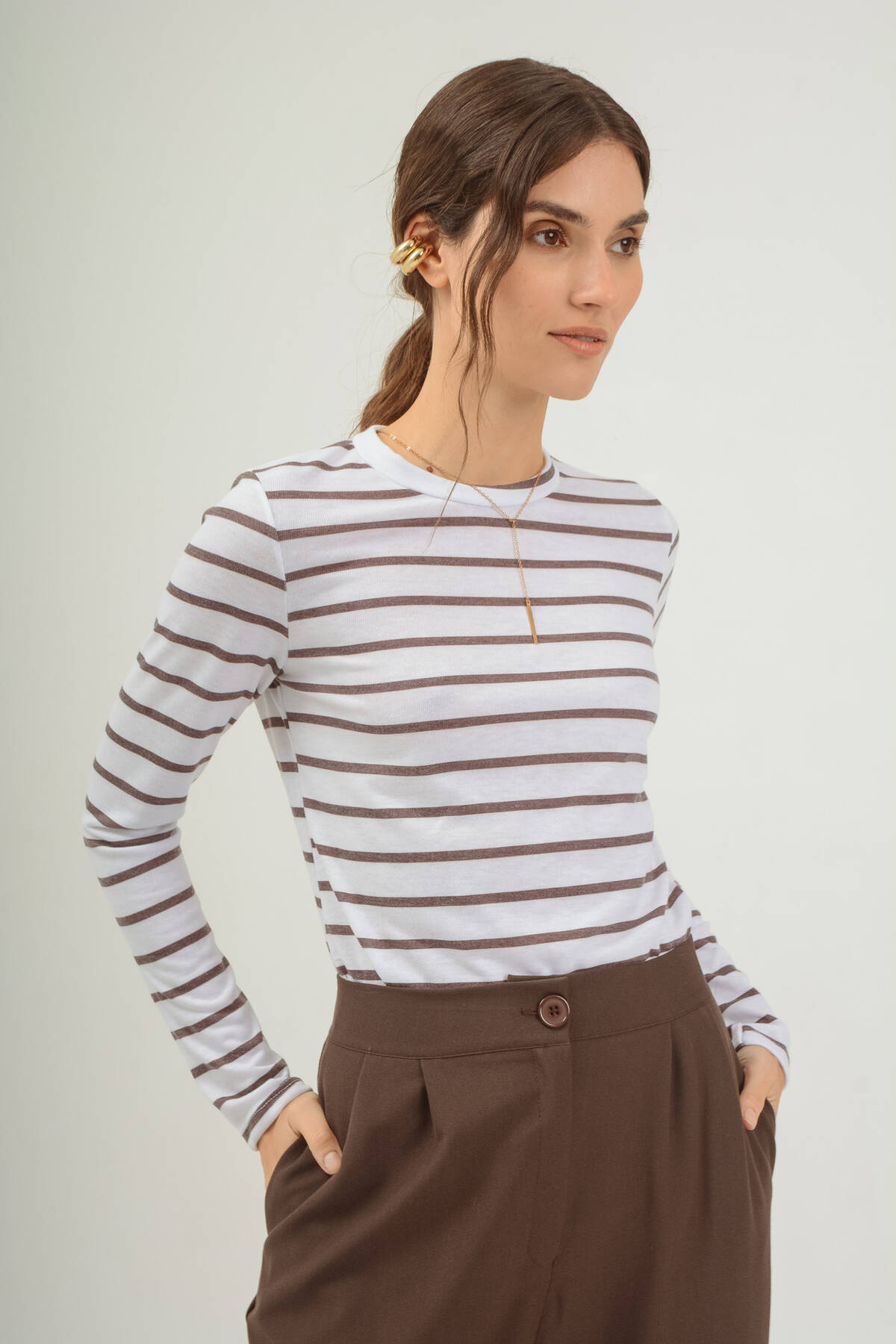 Remera de lanilla sublimada rayada