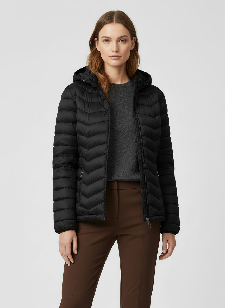 Campera Inflable con Piel Importadas