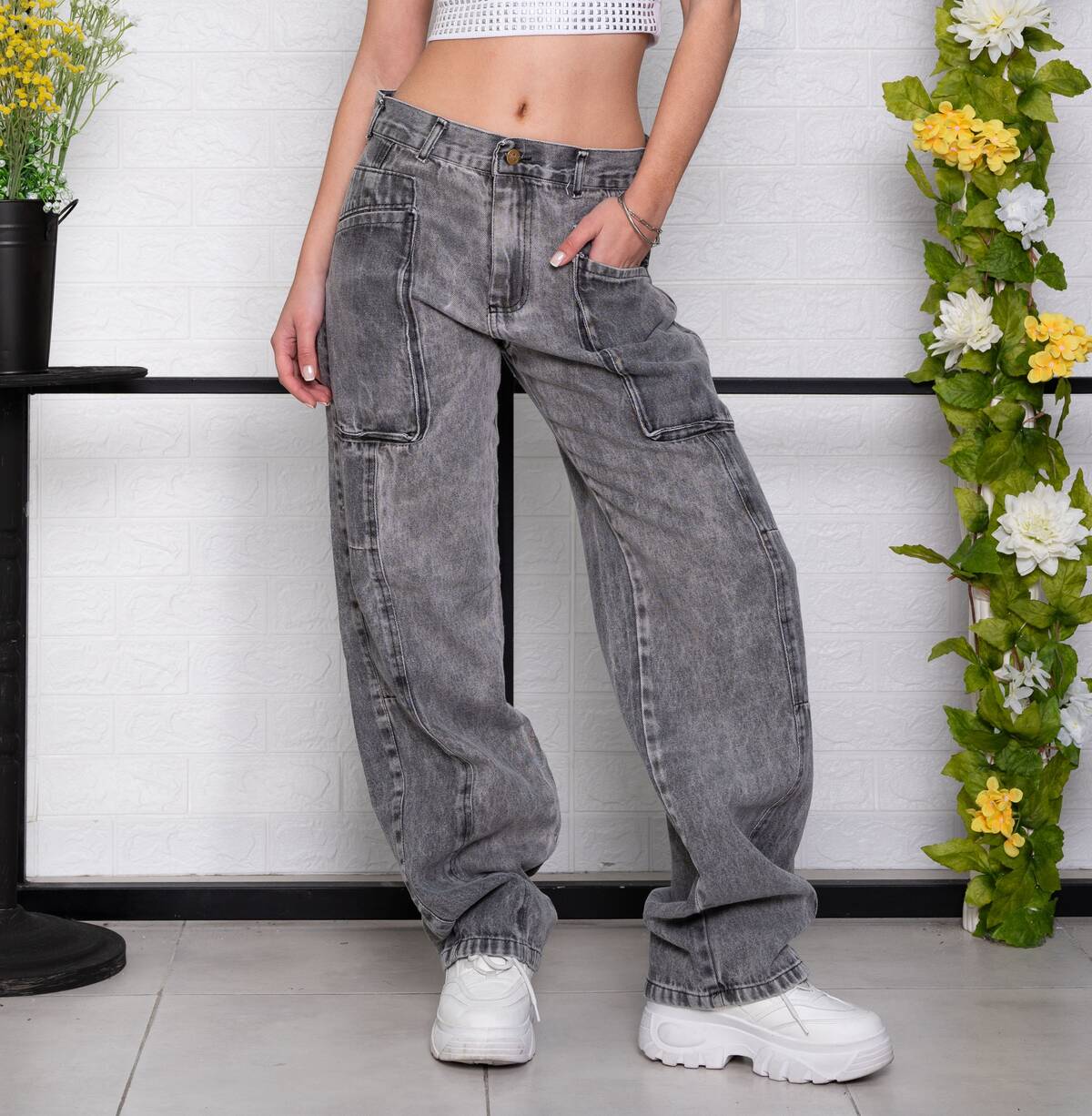 Art 221-2 Baggy Gris Arenado Bolsillo Fuelle "trend"