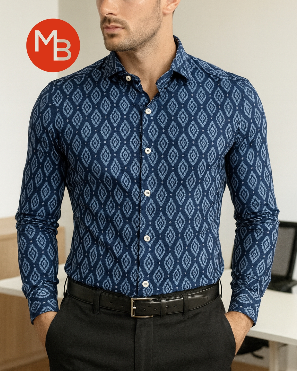 CAMISA ELASTIZADA ESTAMPADA