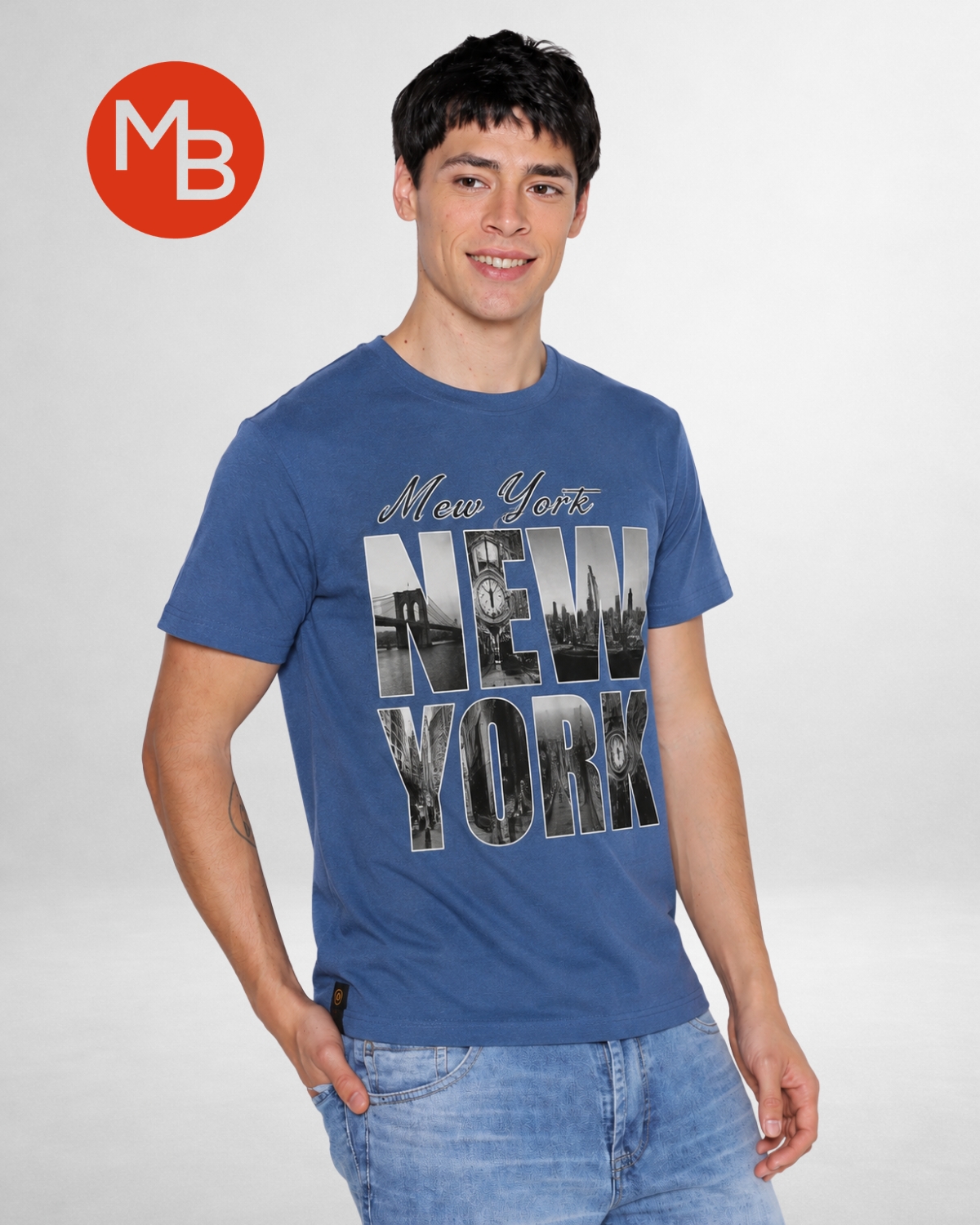Remera estampada manga corta