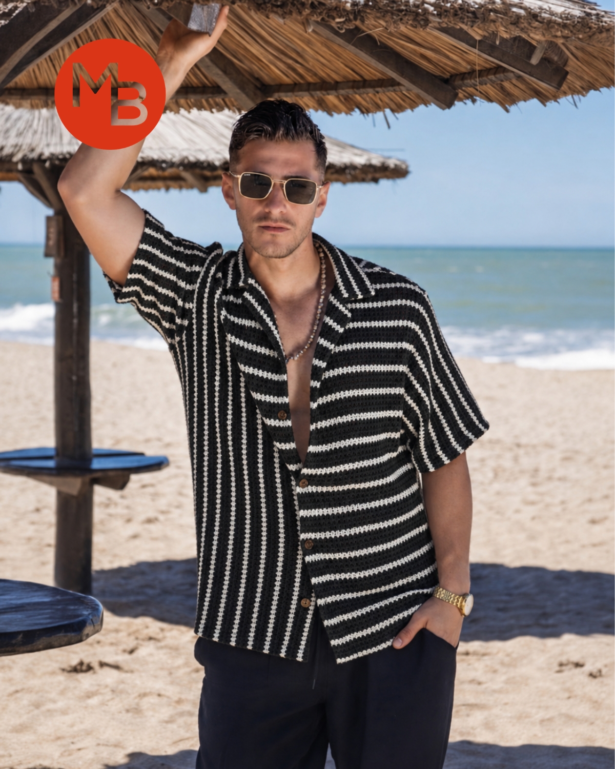 Camisa crochet rayado