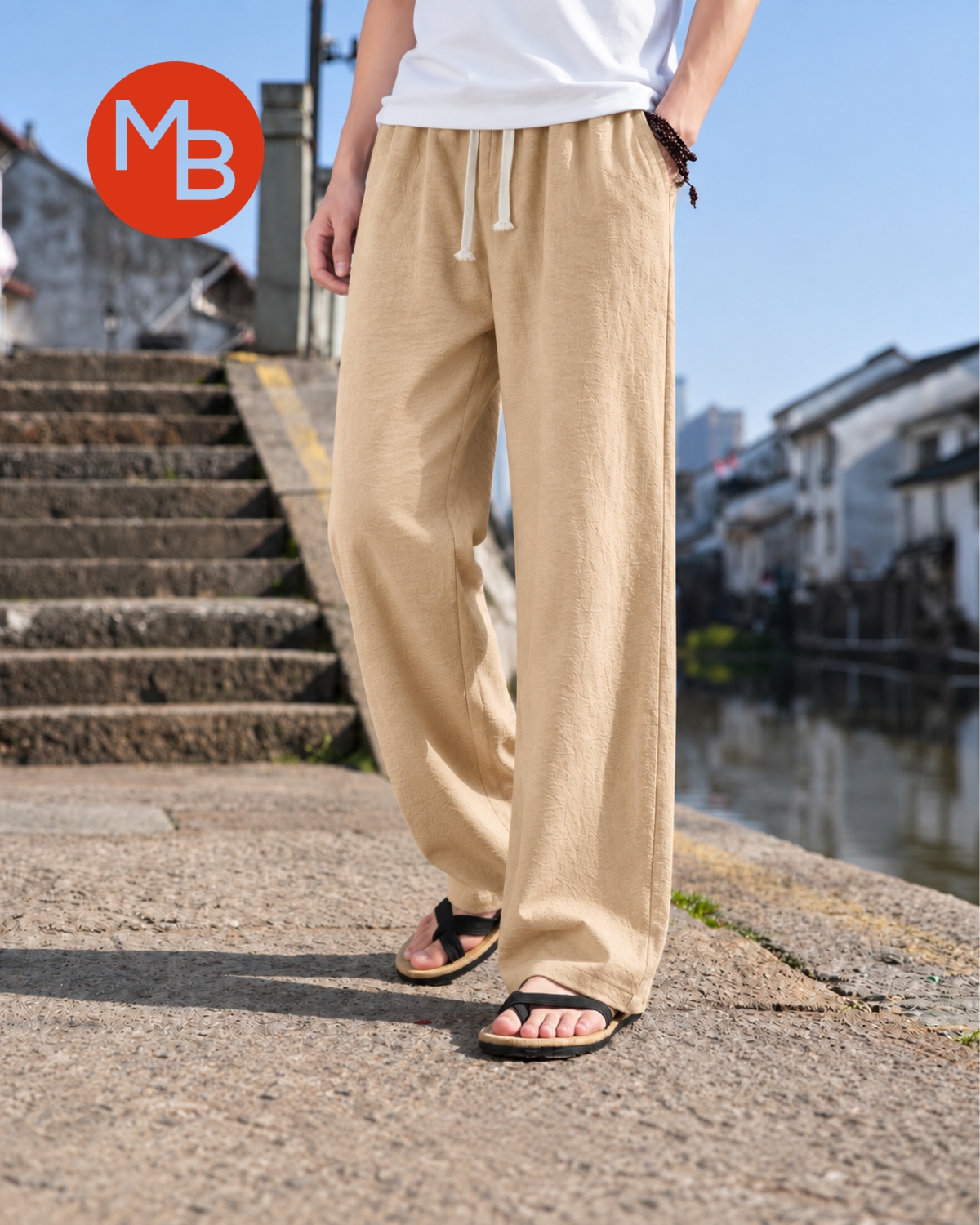 Pantalon de lino baggy