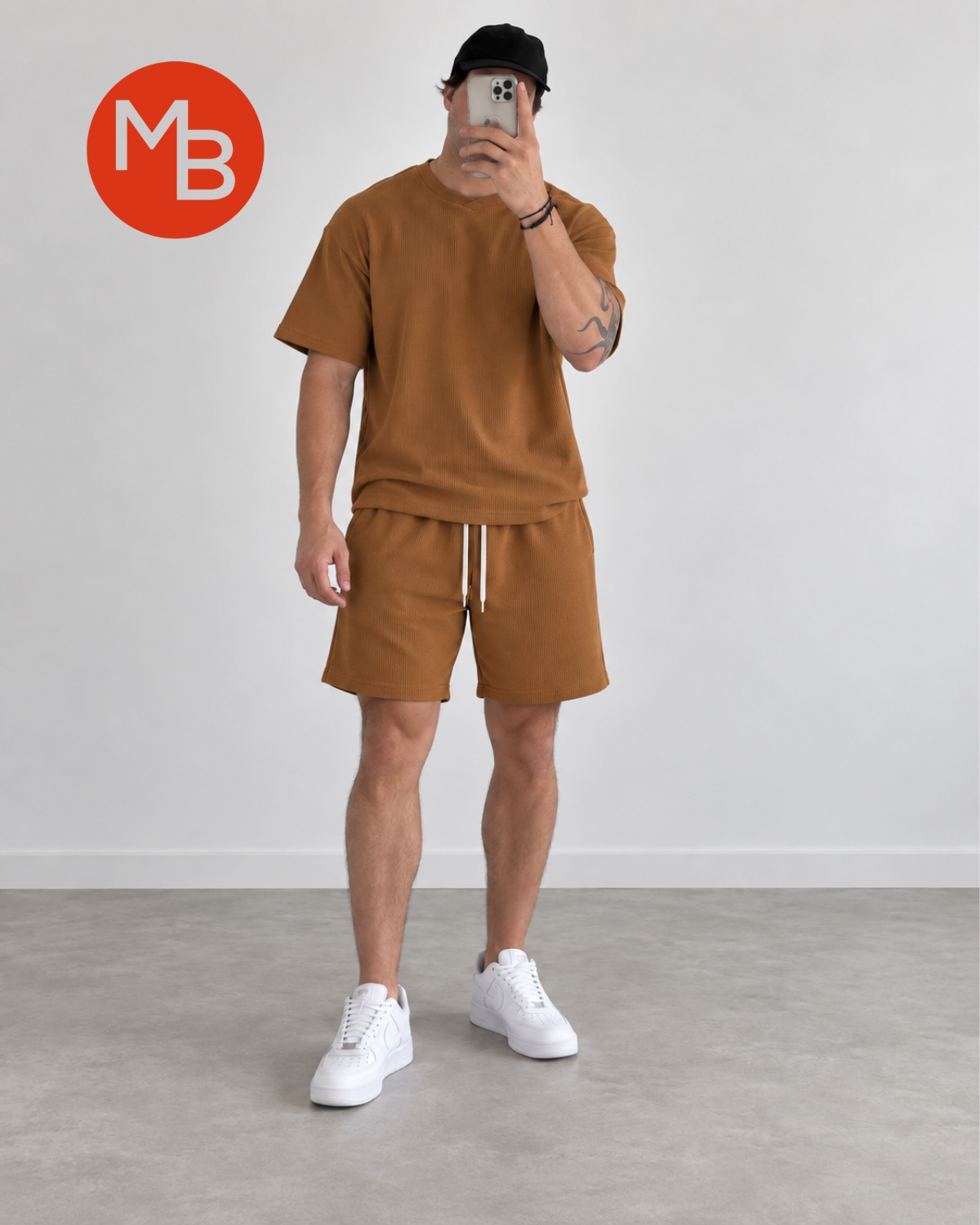Conjunto waffle short y remera