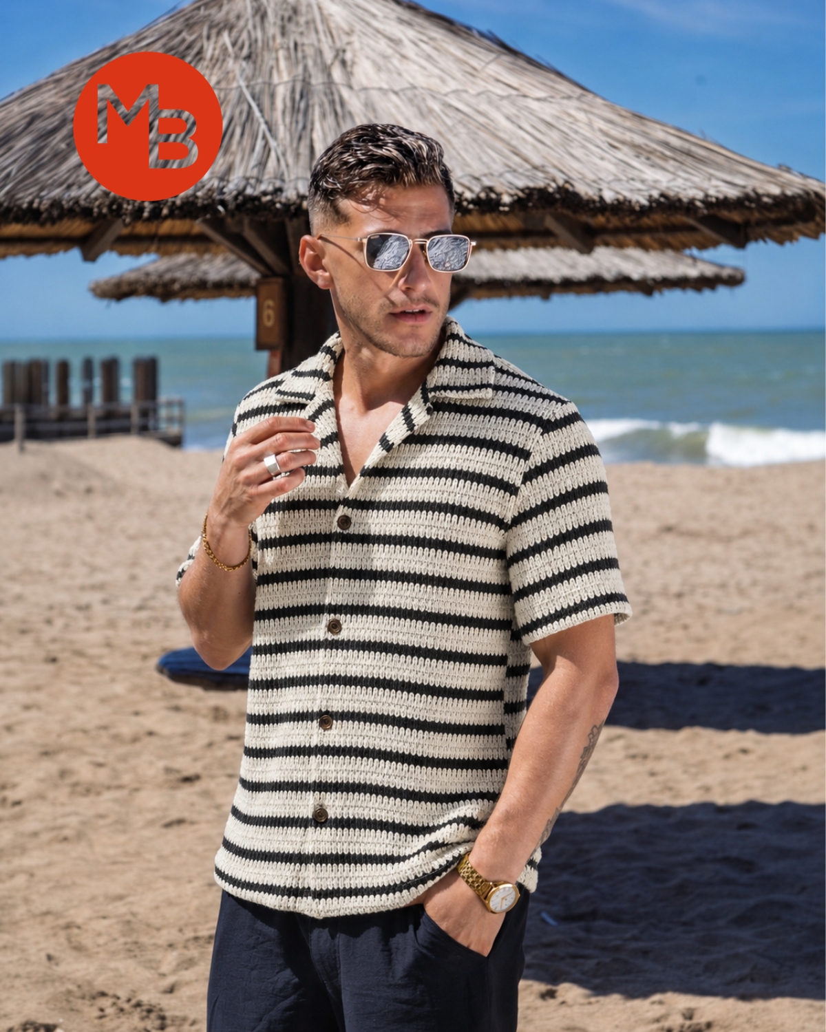 camisa crochet rayada