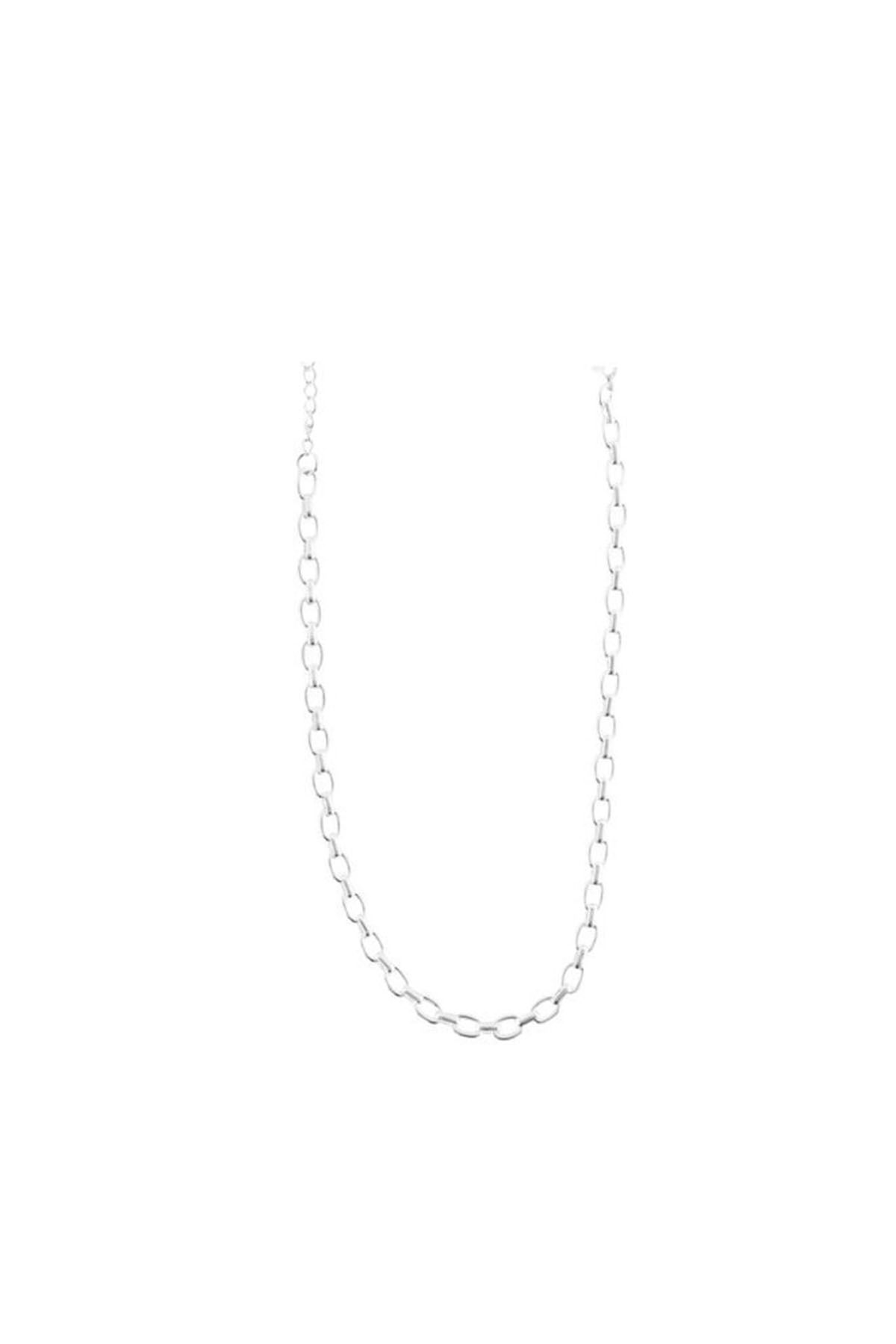 Collar cadena acero blanco