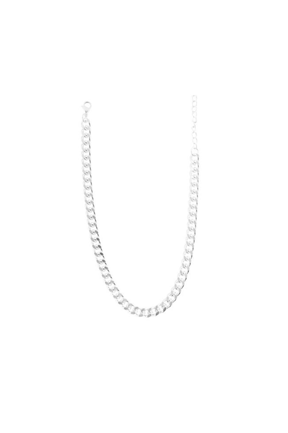 Collar cadena acero blanco