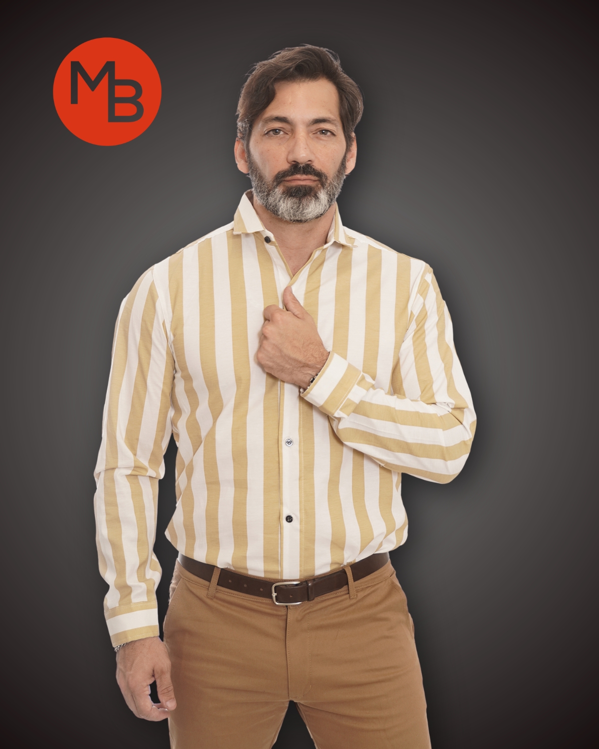 Camisa Entallada Elastizada Raya Ancha