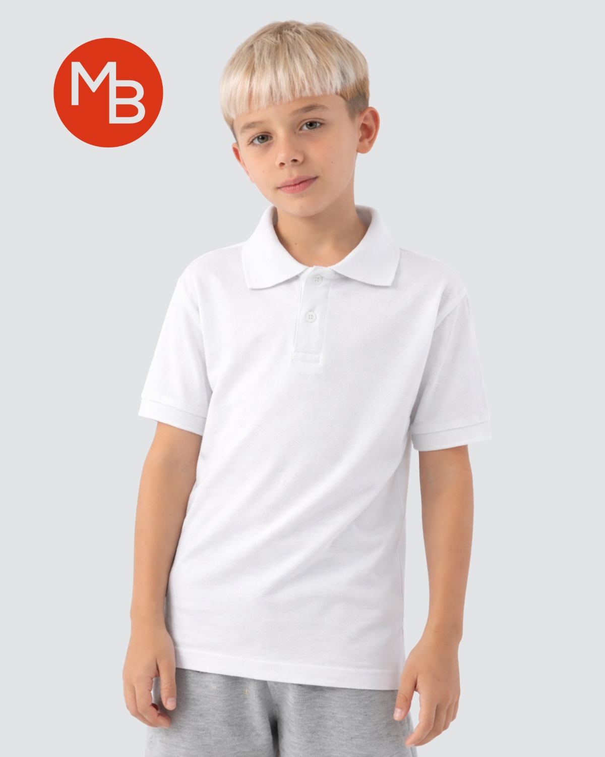 Chomba blanca de niño pique