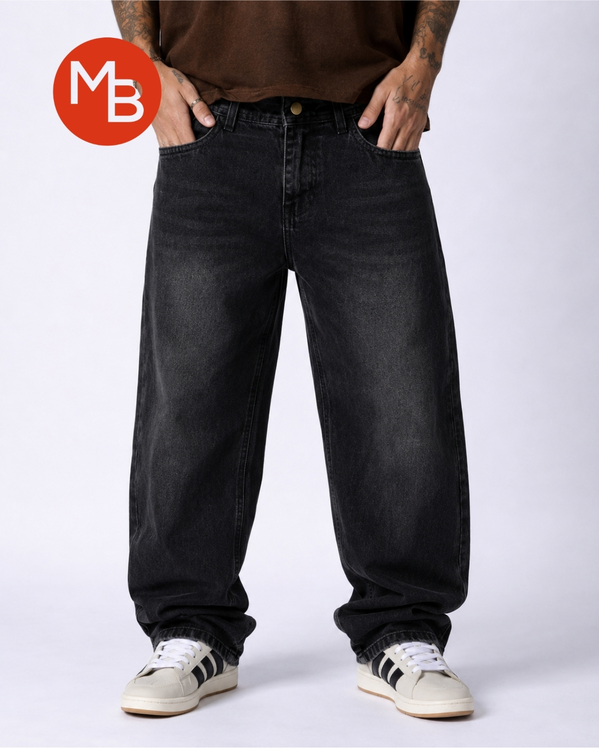 Pantalon Jean Baggy Jaspeado