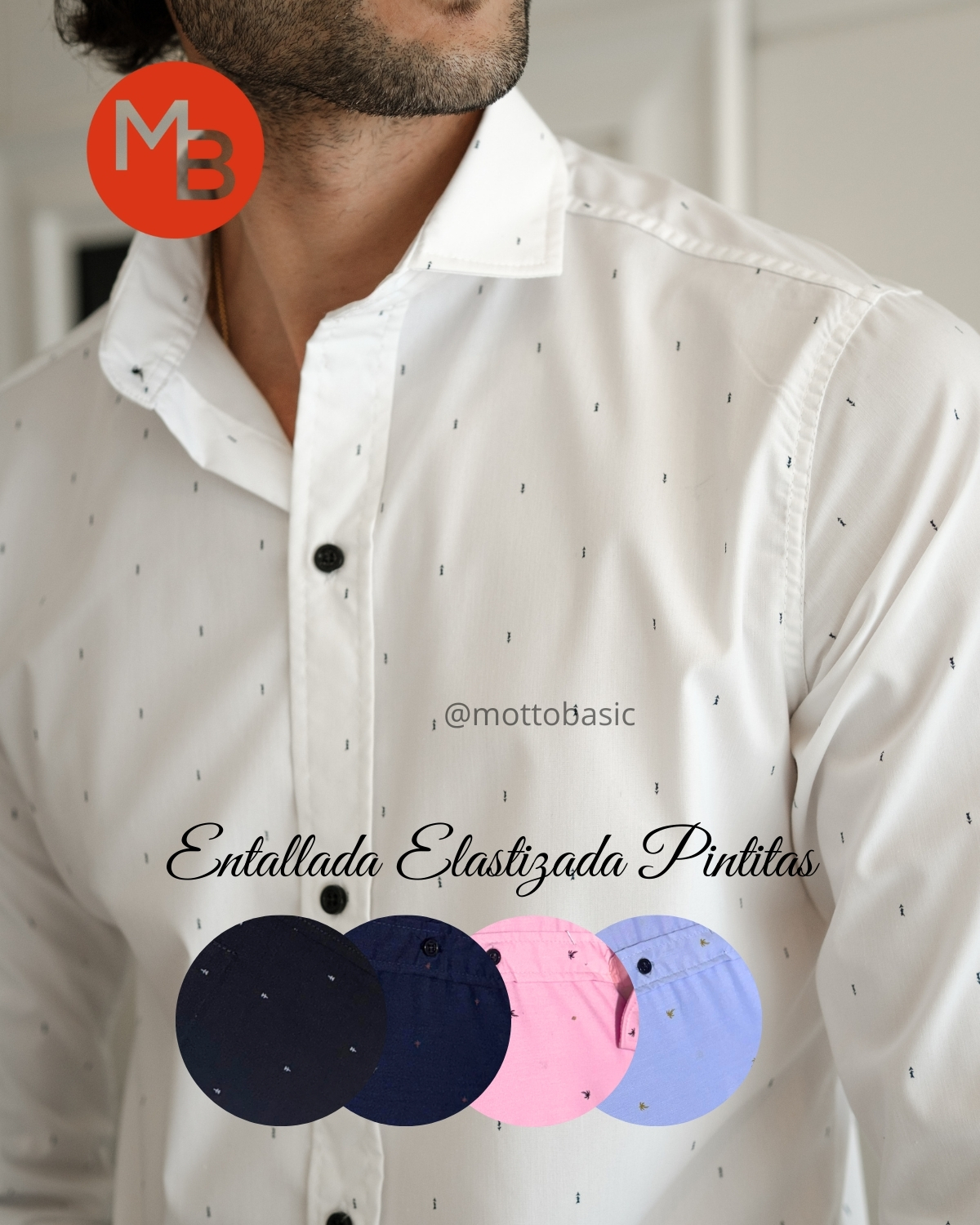 Camisa Entallada Elastizada Pintitas