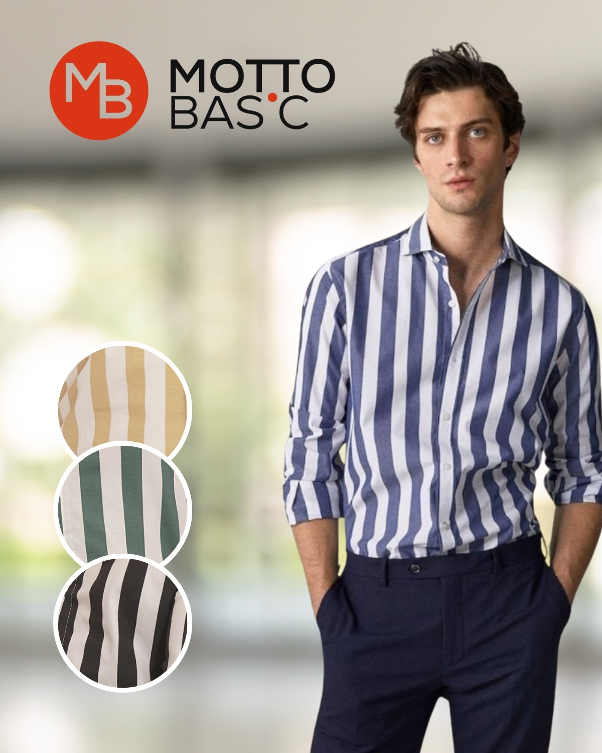 CAMISA ELASTIZADA RAYA ANCHA