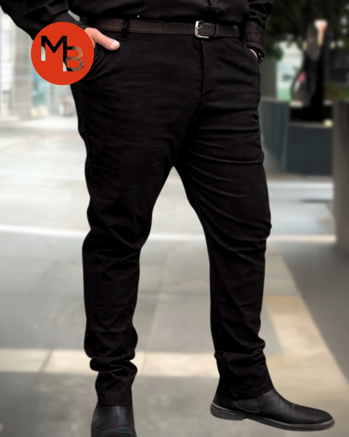 Pantalon corte chino gabardina elastizado talle especial