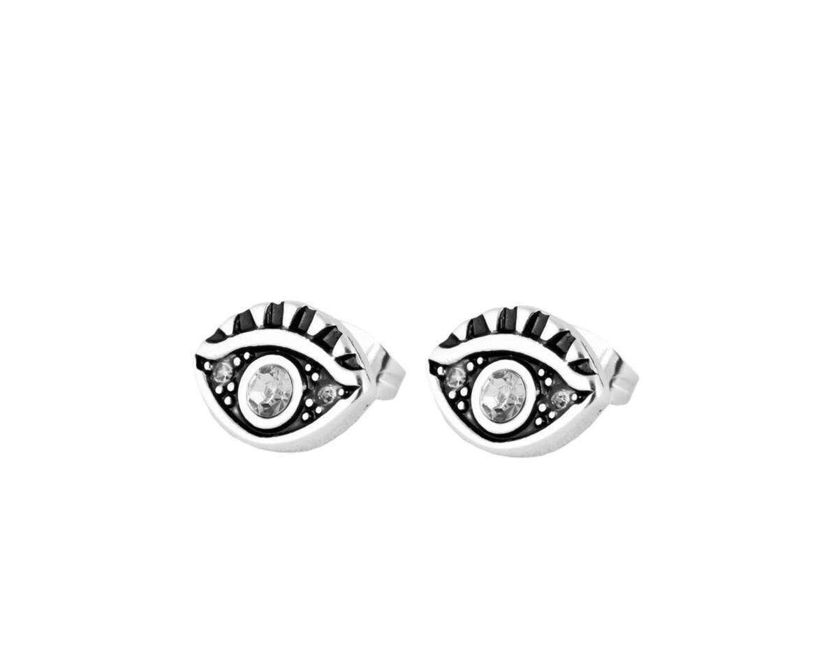 Aros de ojo turco acero blanco