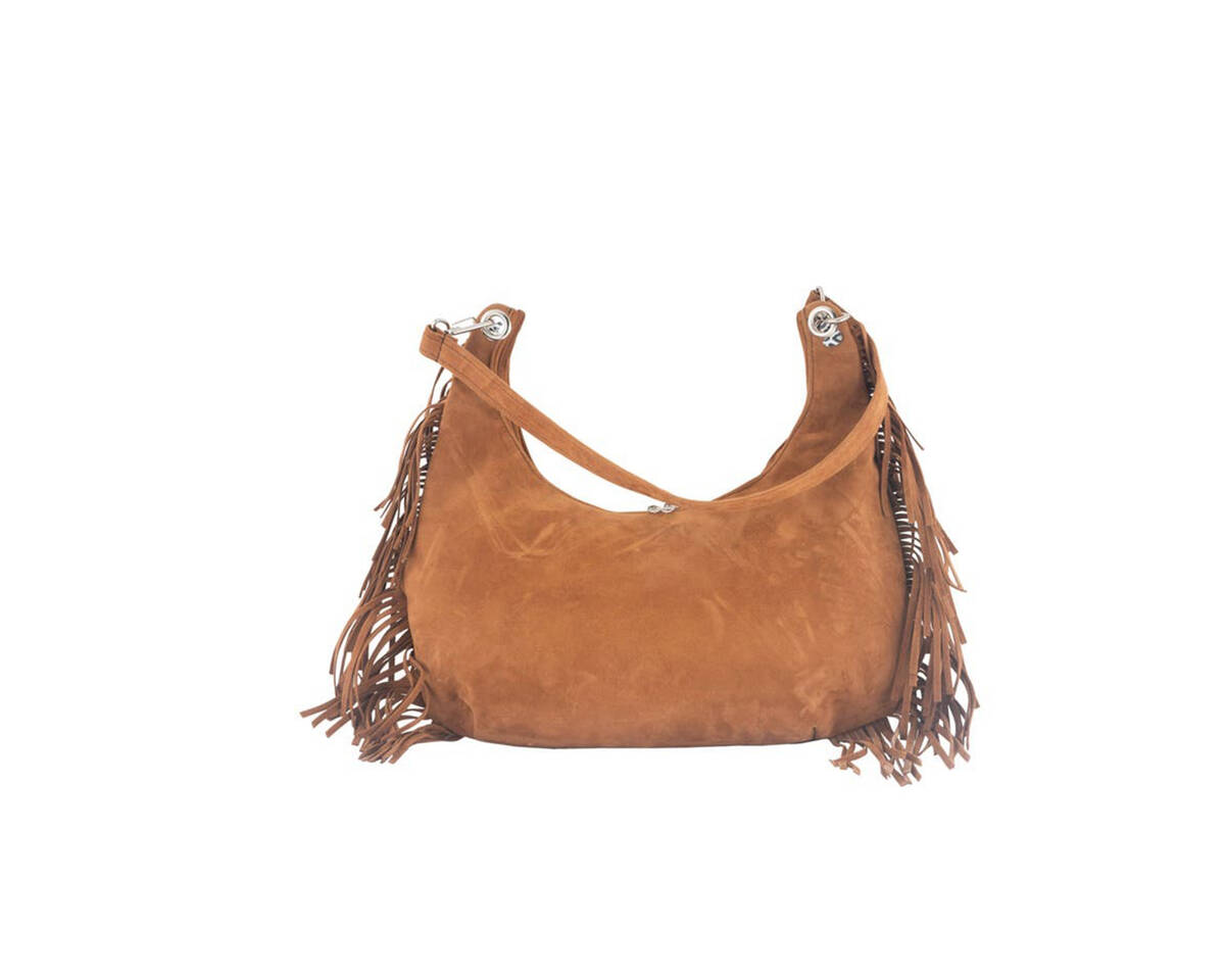 Bolso gamuza texano con flecos y ganchos