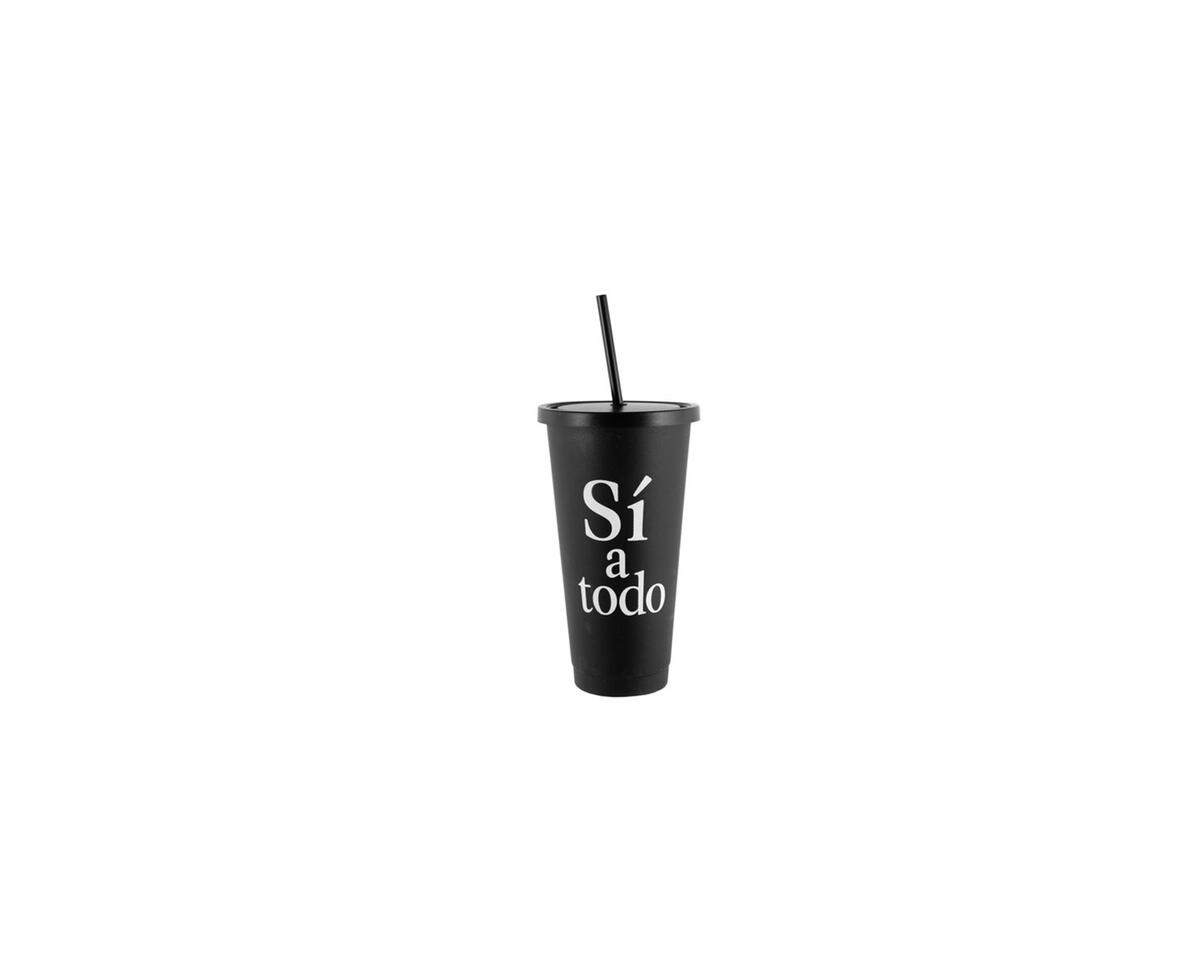Vaso con sorbete estampado XL
