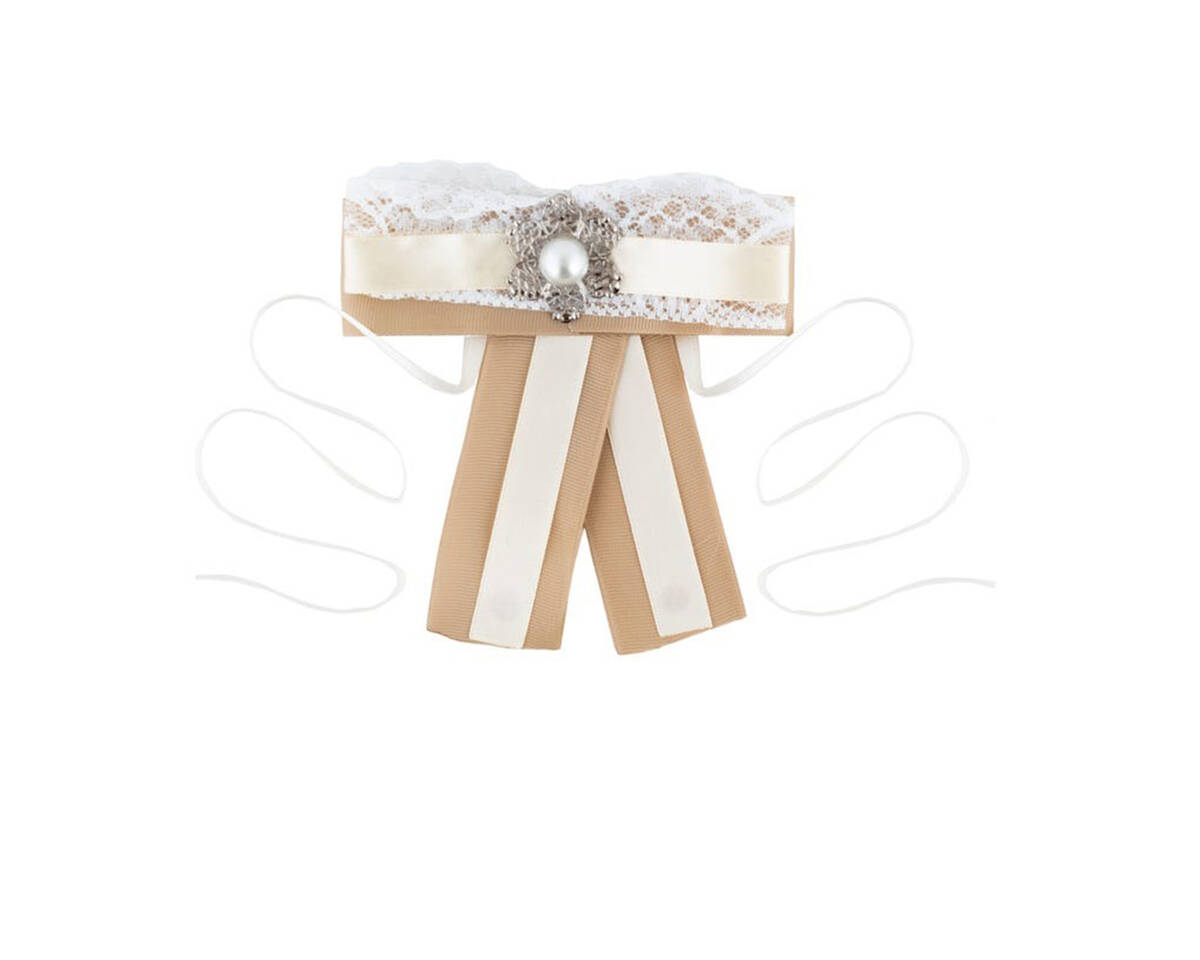 Choker moño con dije perla y encaje