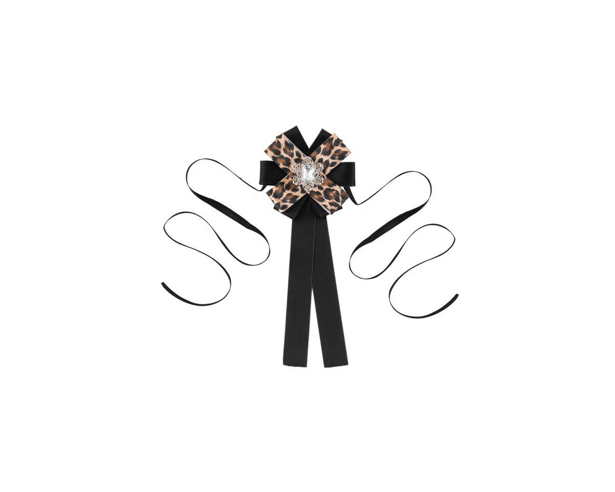 Choker moño con piedra animal print