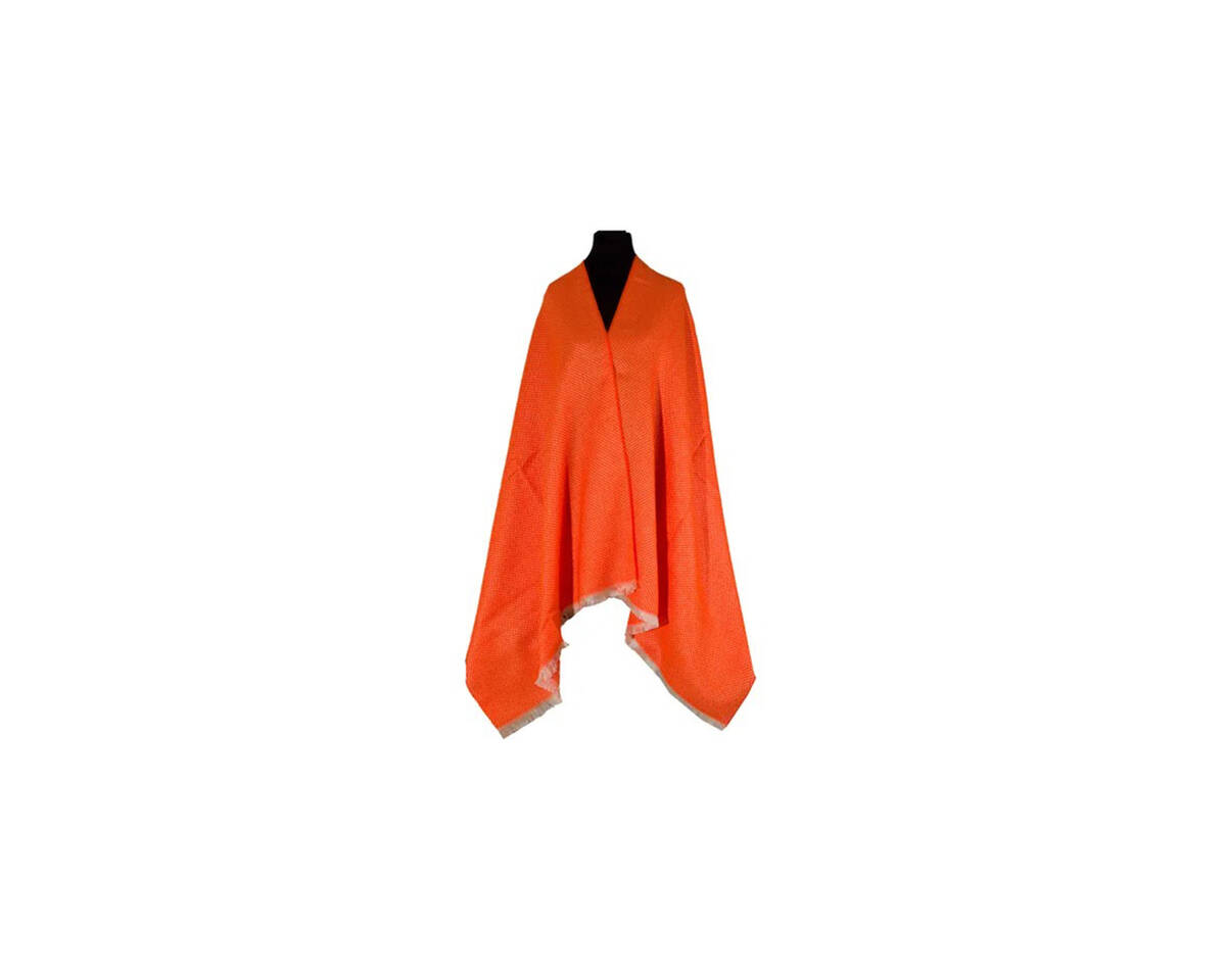 Mantón tramado espigado. Color- Naranja