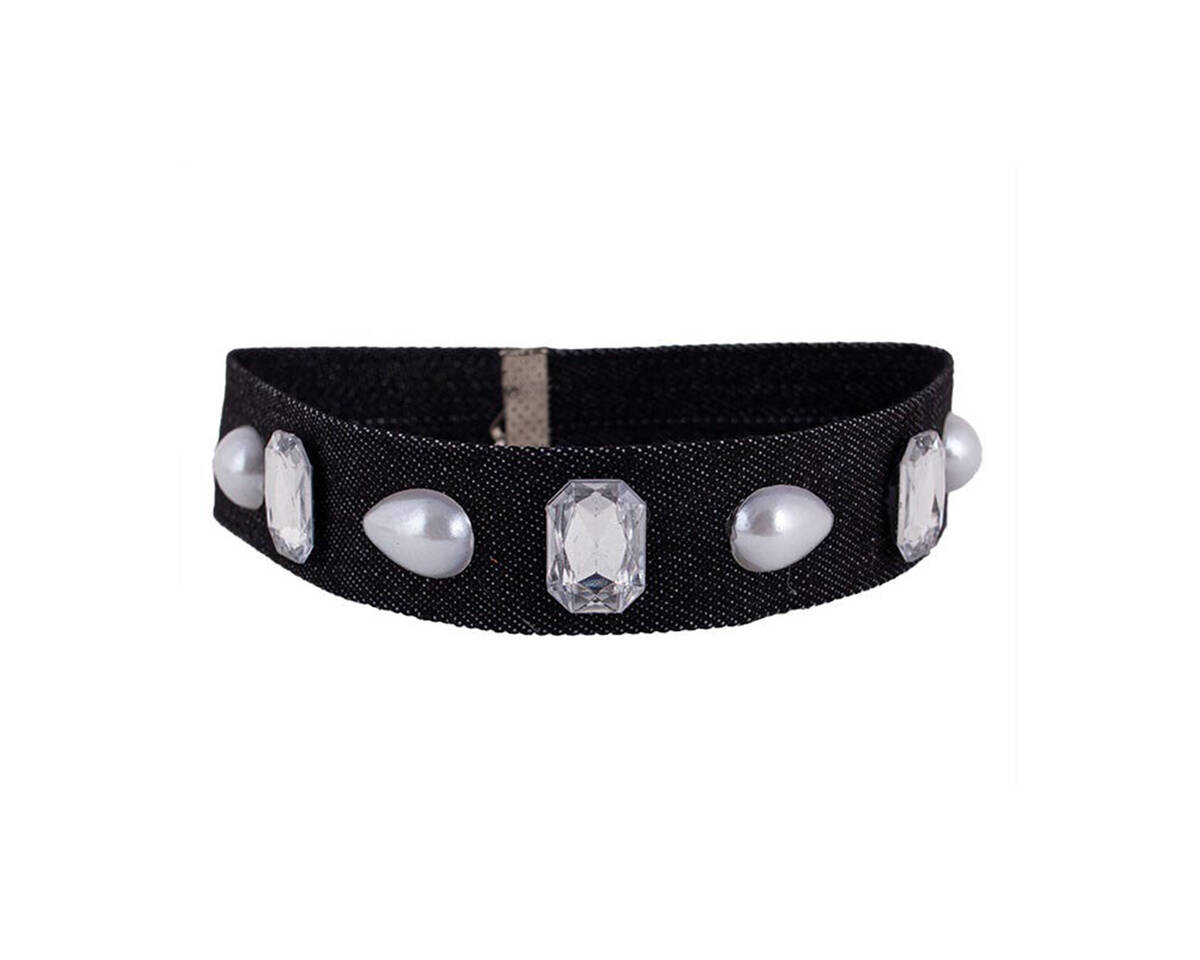 Choker jeans y perlas PIEDRA Y PERLAS