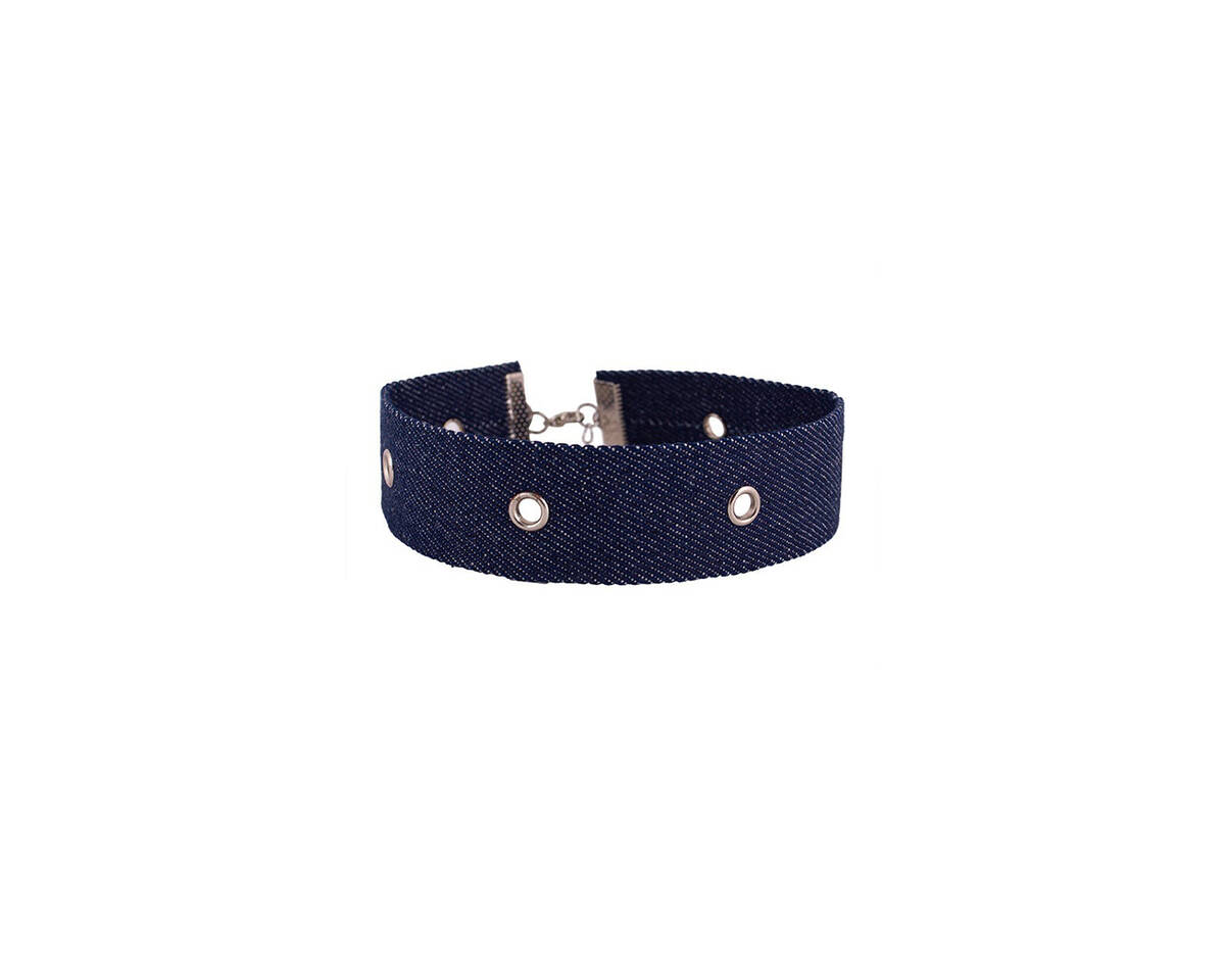 Choker jeans con ojales