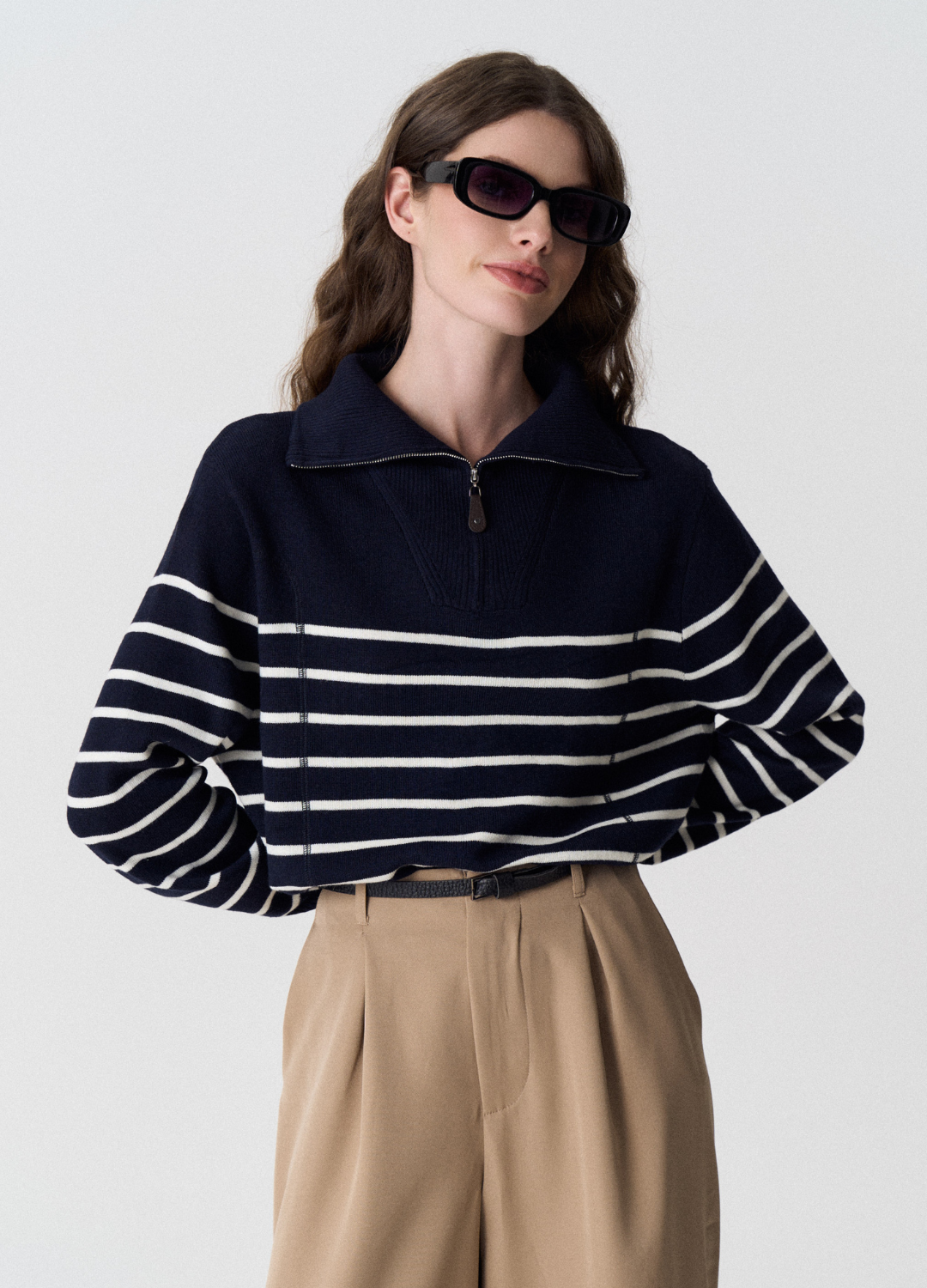 Sweater Cuello Alto Rayado