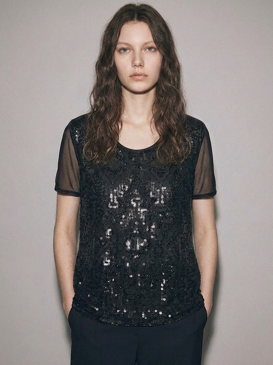 Blusa brillo tul