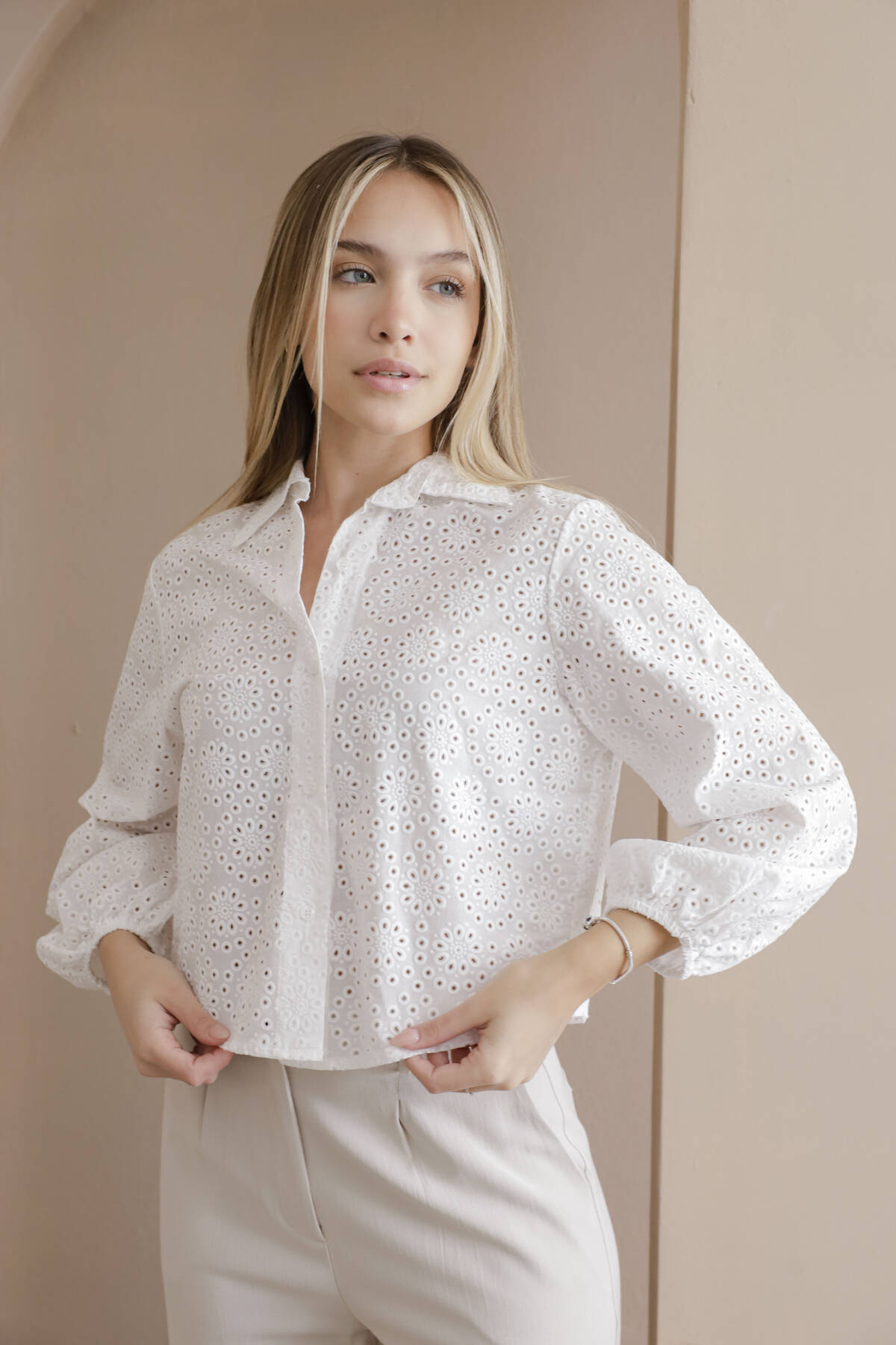 C280 CAMISA BRODERIE MANGA 3-4