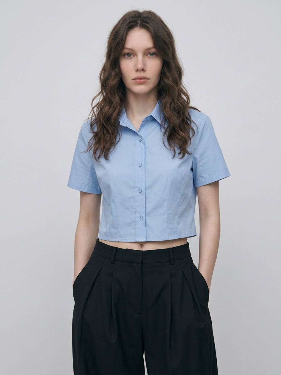 Camisa crop pinza