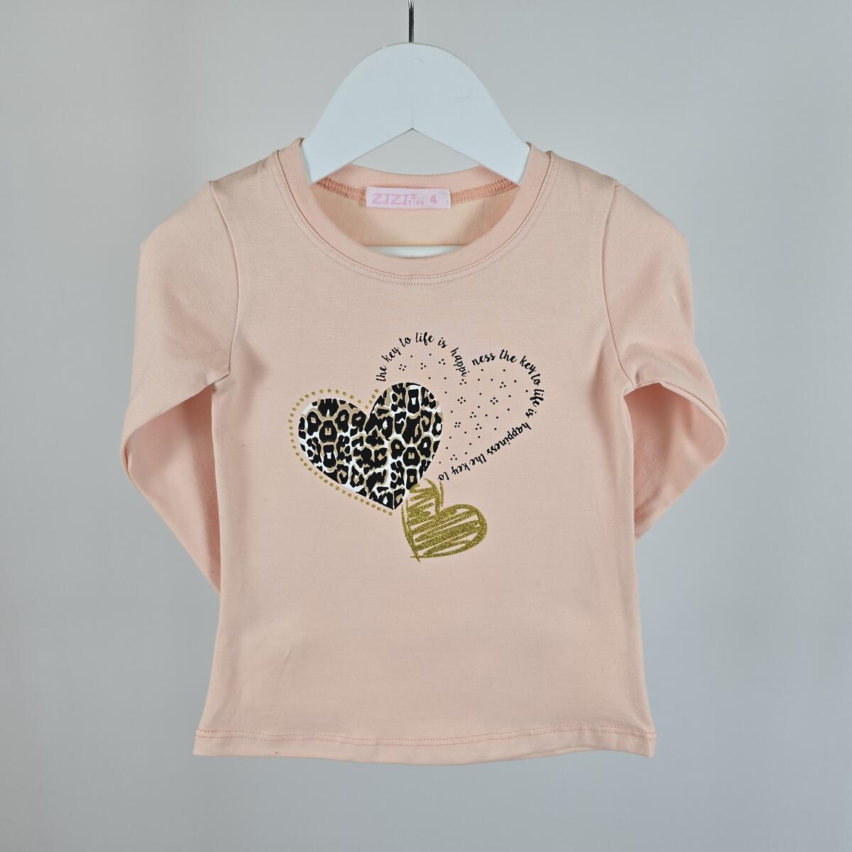 Camiseta Nena Corazon Print Alg. Lycra