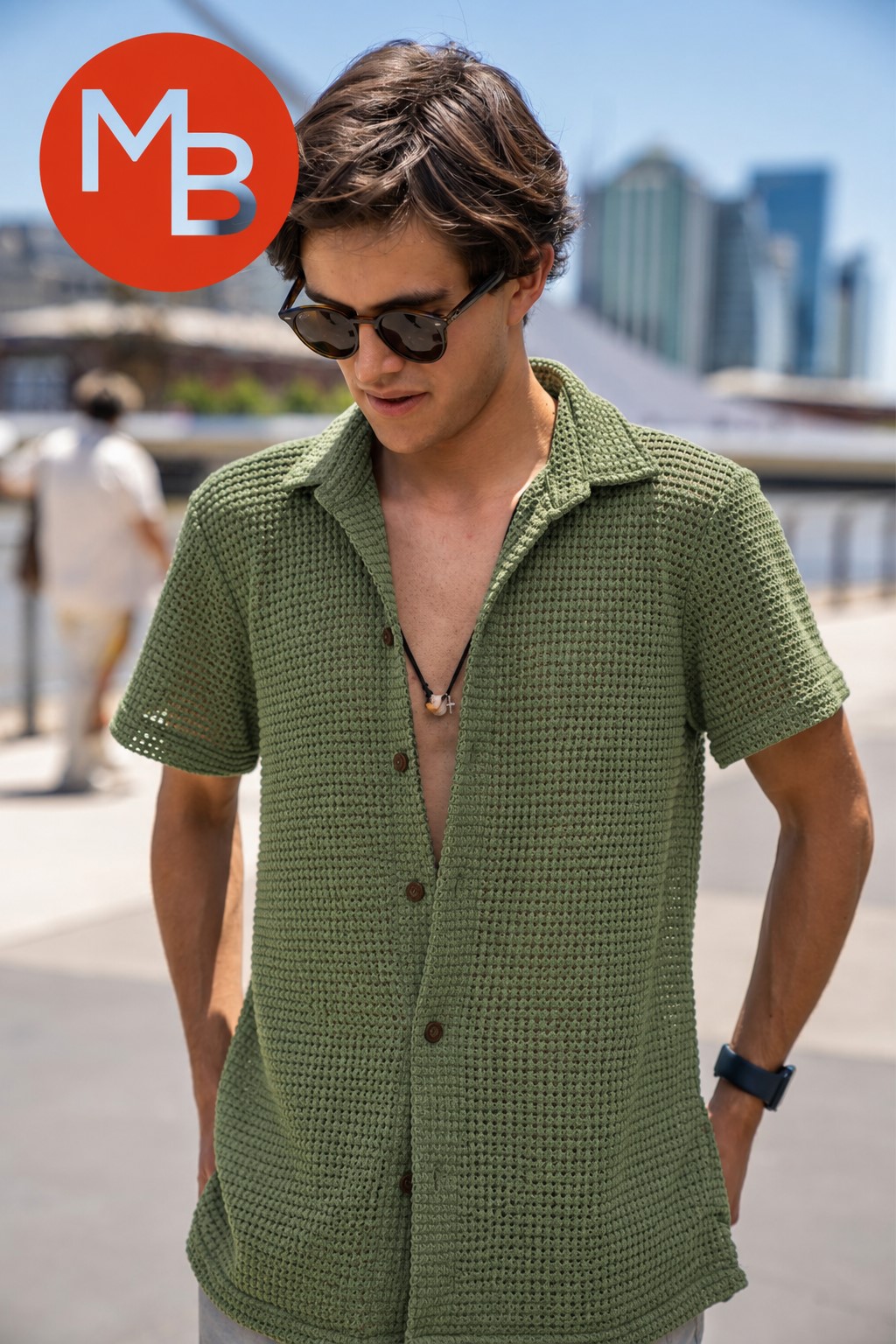 Camisa crochet verde
