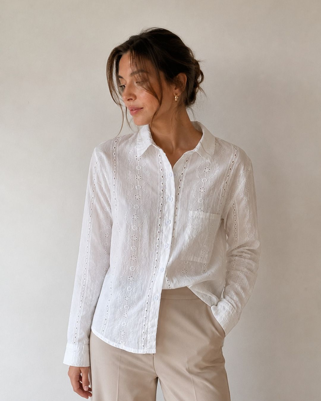Camisa importada en broderie