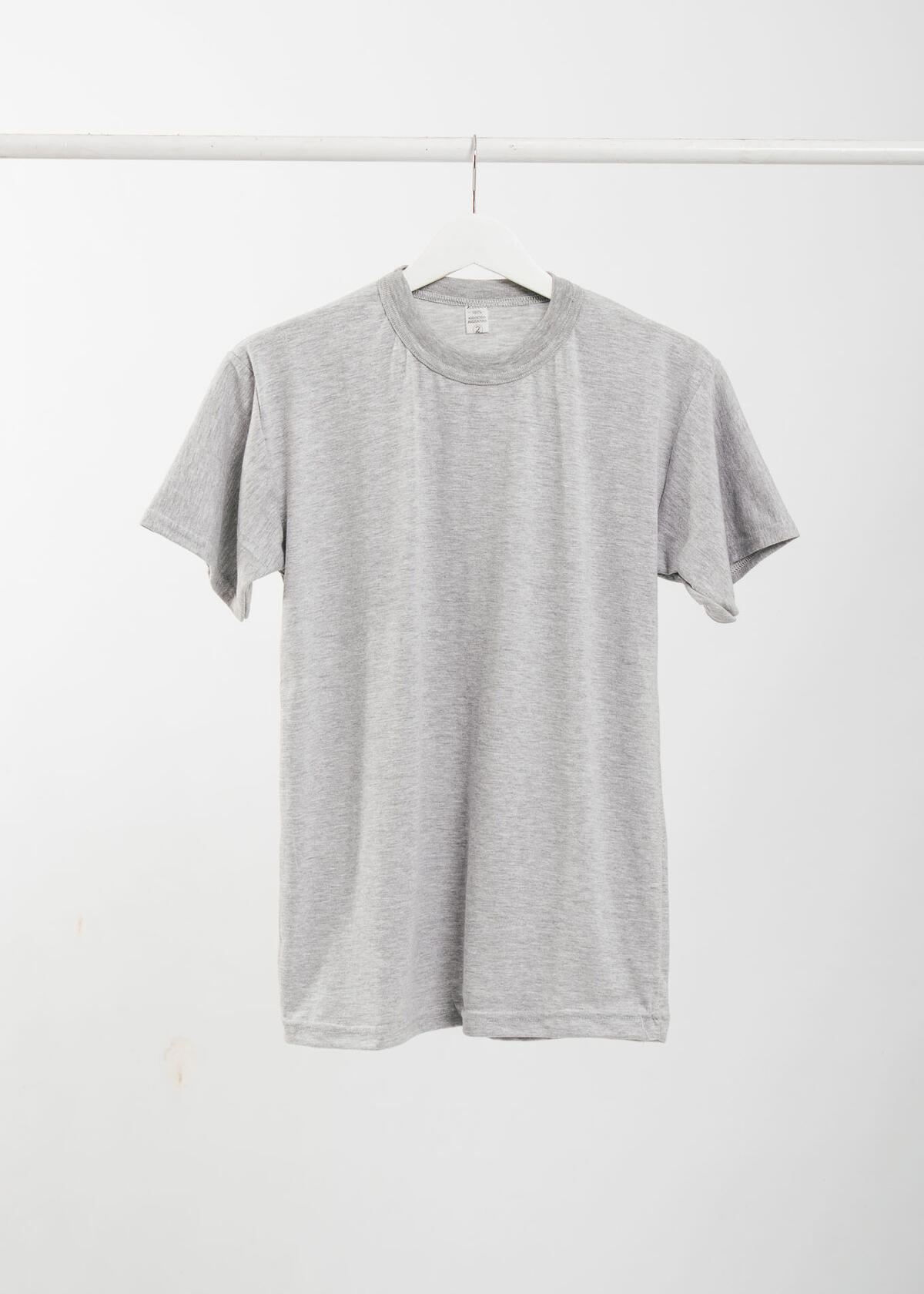 Remera Basica Lisa Gris Melange