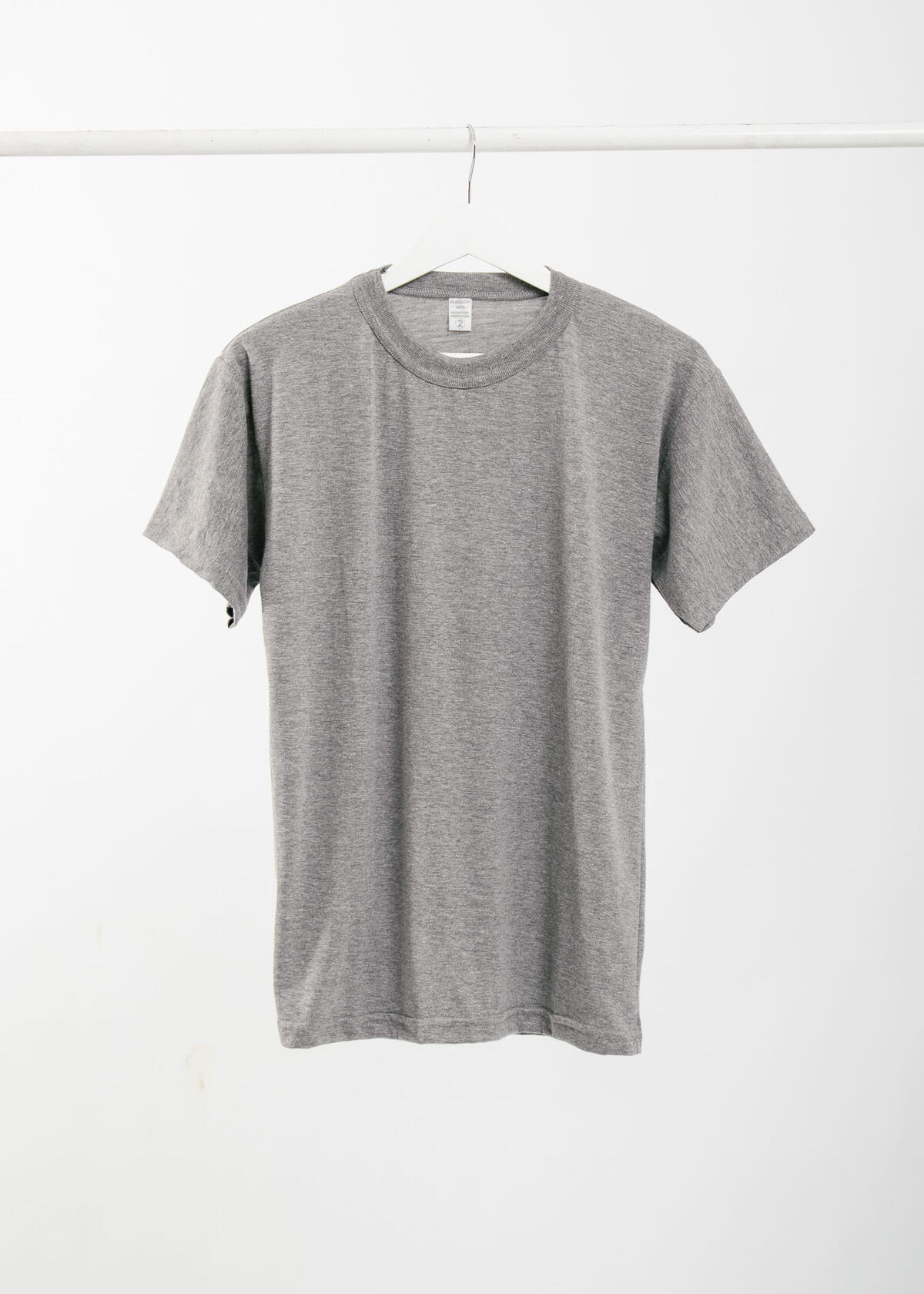 Remera Basica Lisa Gris Melange oscuro