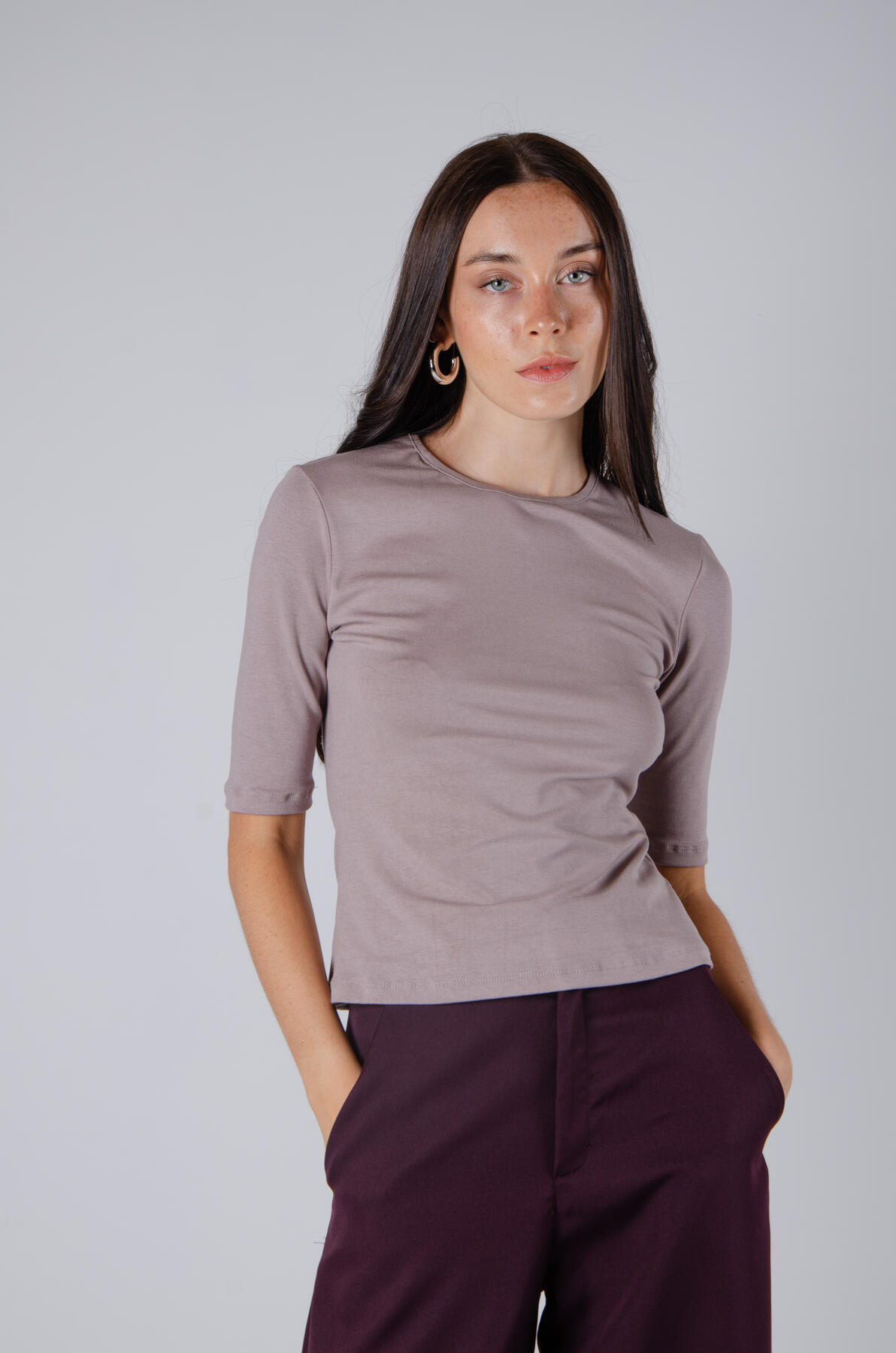 Remera de tejido de punto manga 34 anatómica