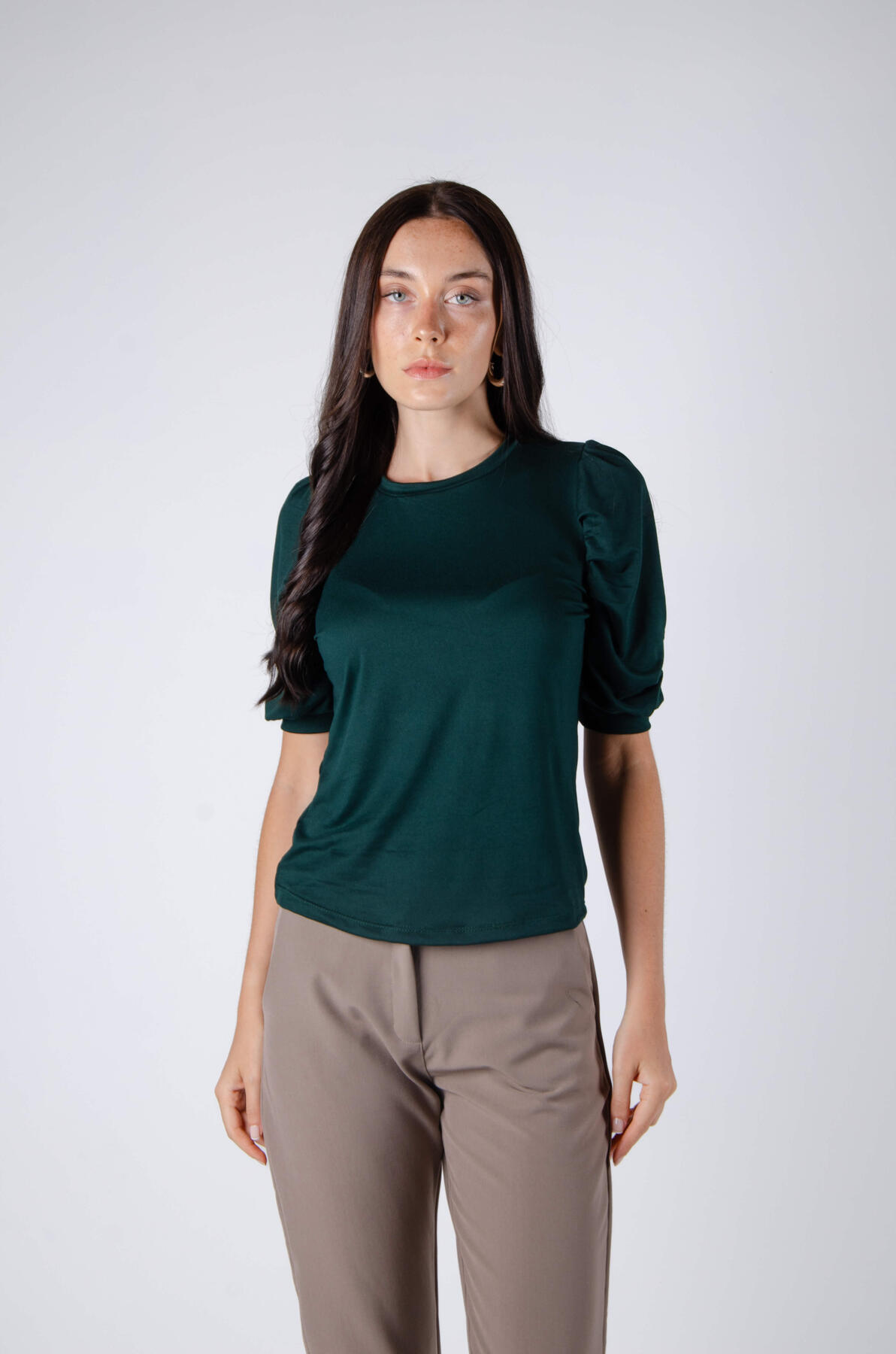 Remera de modal soft manga tabla al codo y puños