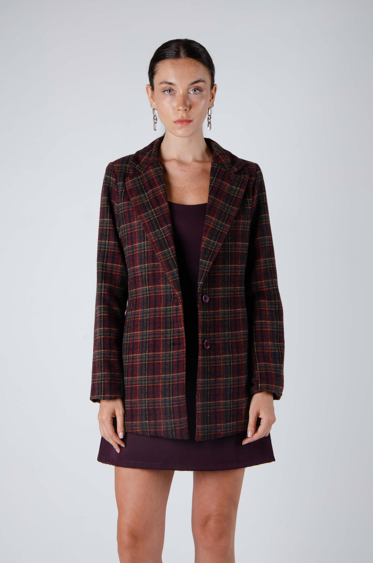 Blazer de paño cuadrille forrado con hombreras recorte